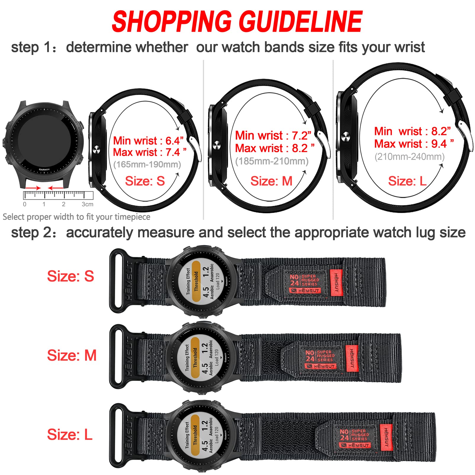 Compatible With Garmin Watch Band, Super Rugged Nylon Sports Strap With Woven Loop Design For Fenix/Forerunner/Approach/Marq/Qua
