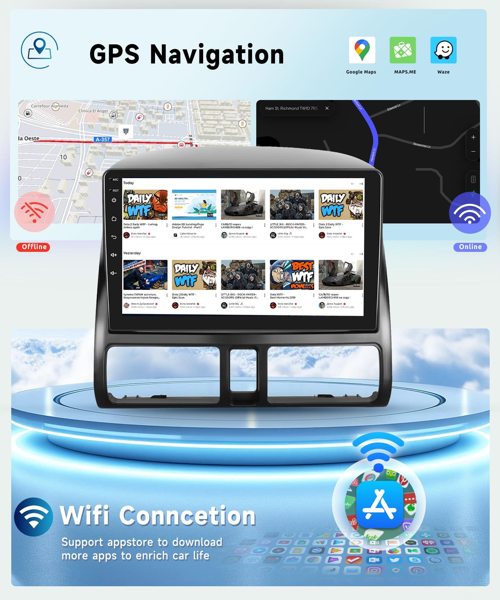 8 Core 6G+128G Car Radio Stereo For Honda Crv 2002 2006 With Wireless Carplay Android Auto, 9 Inch 1280 * 720P Ips Touch Screen