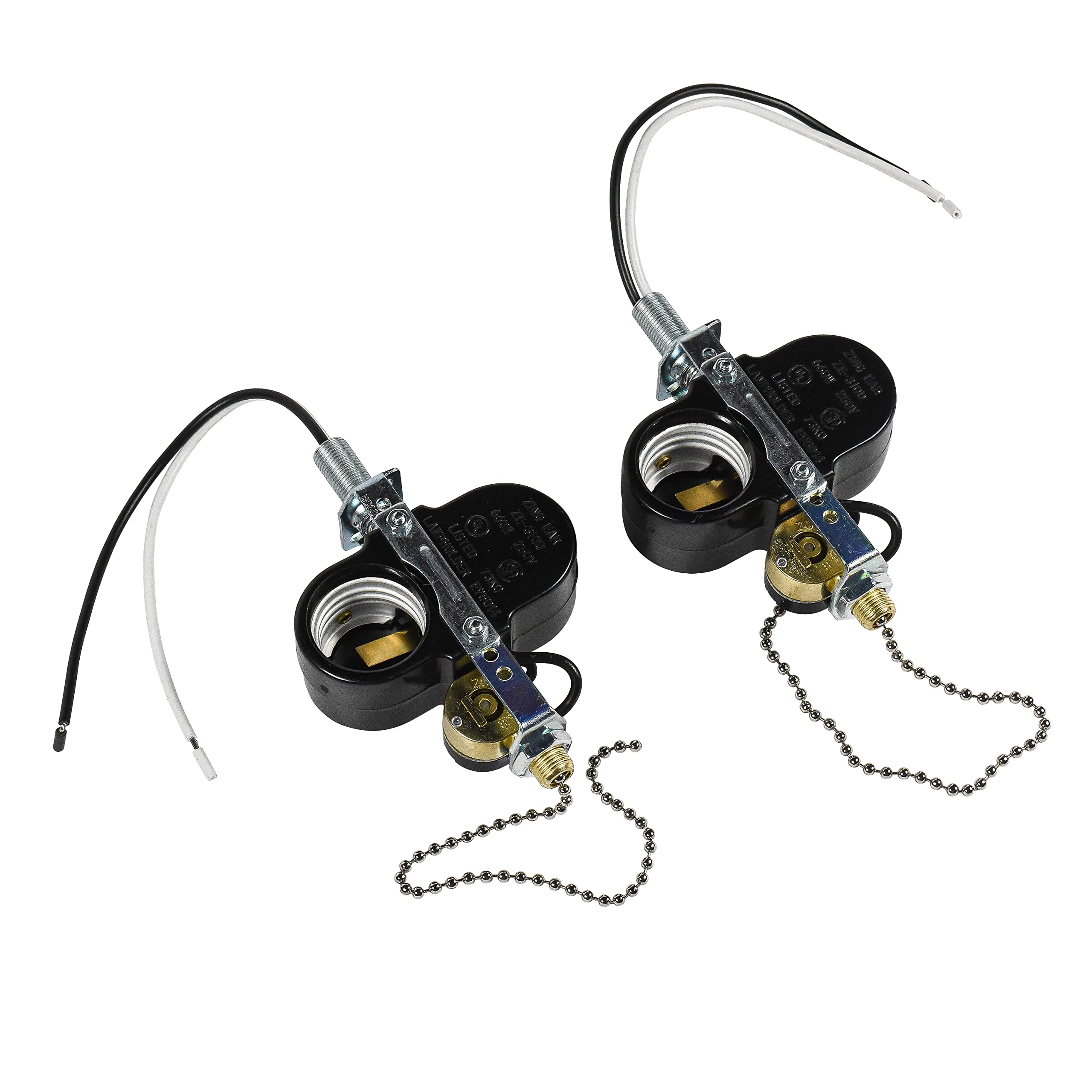 Hqrp 2 Pack Ceiling Fan 2 Light Socket Switch Compatible With Zing Ear Ze 310D Ze 109M Socket Pull Chain Switch Ceiling Fan Lamp