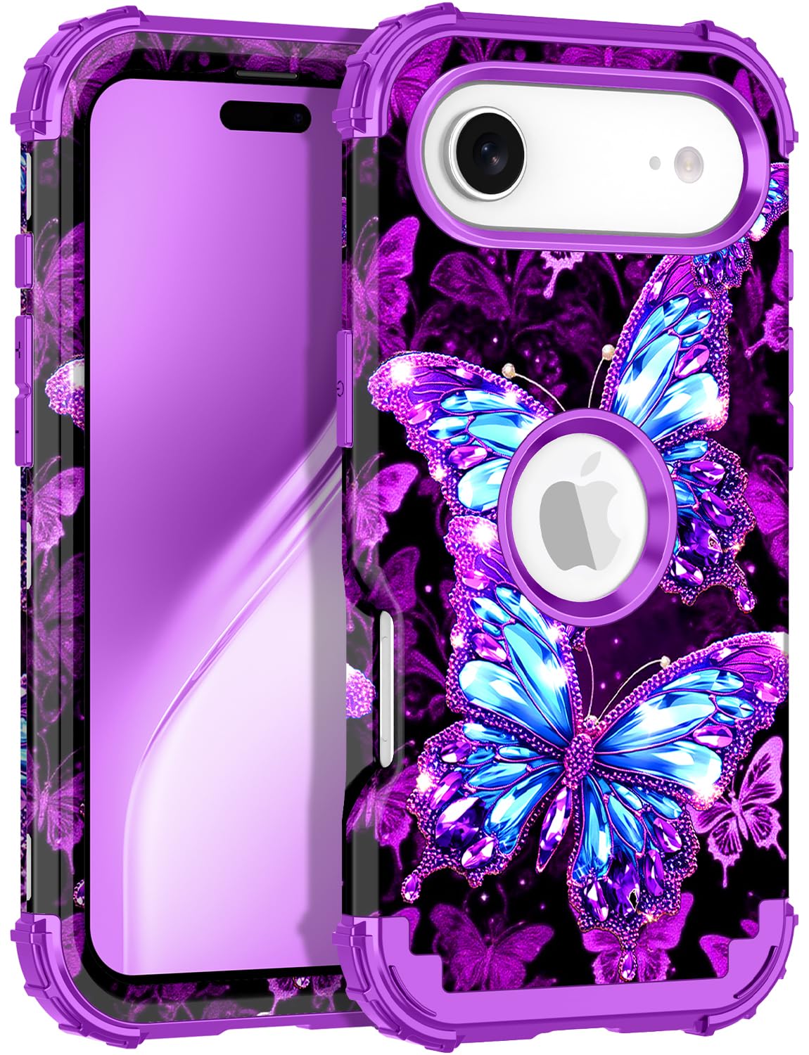 Rancase for iPhone Air Case,Three Layer Heavy Duty Shockproof Protection Hard Plastic Bumper +Soft Silicone Rubber Protective Ca