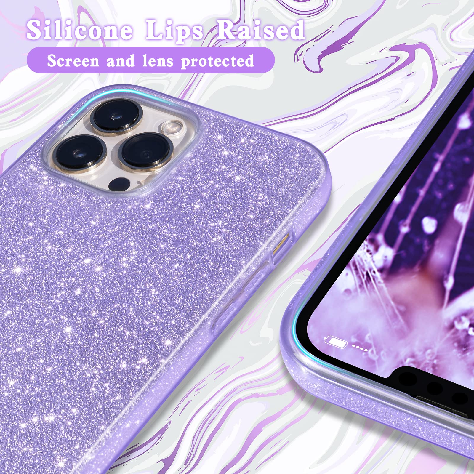 MATEPROX iPhone 13 Pro Bling Sparkle Protective Case TPU Purple 6.1 inch