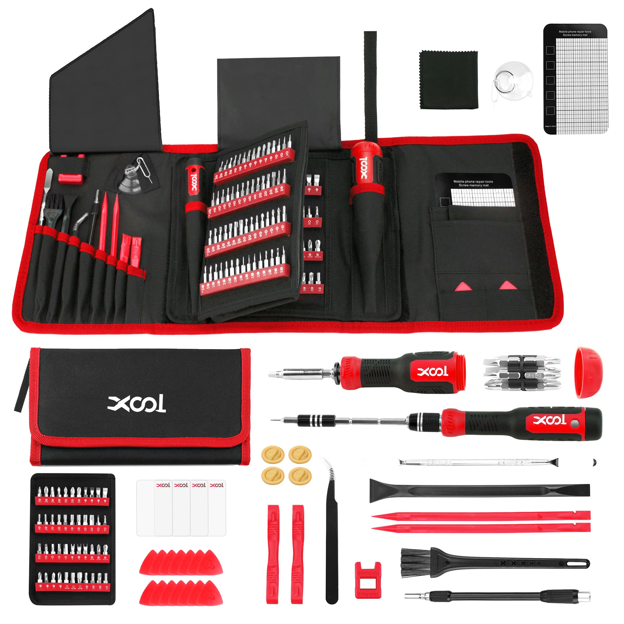 Xool 200 In 1 Precision Screwdriver Set, Electronics Repair Tool Magnetic Driver Kit With 164 Bits For Phone, Macbook, Computer,