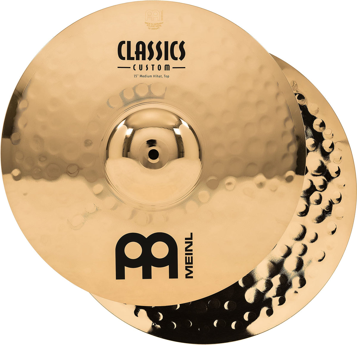 Meinl 15'' Medium Hihat (Hi Hat) Cymbal Pair   Classics Custom Brilliant   Made In Germany, 2 Year Warranty (Cc15Mh B)