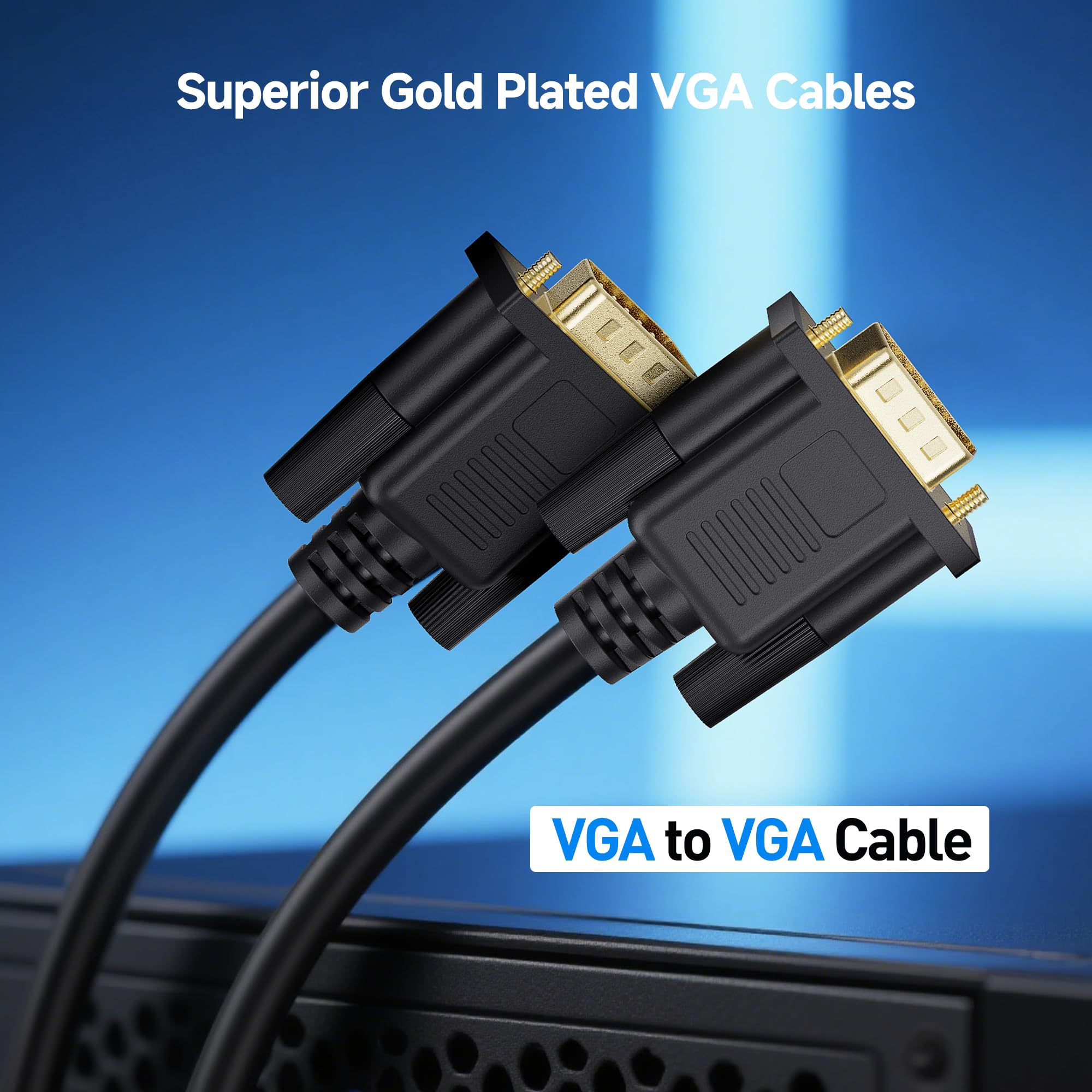 Cable Matters Vga Cable With Ferrites - 15Ft, Vga Cord For Computer Monitor, Monitor Cable Male To Male