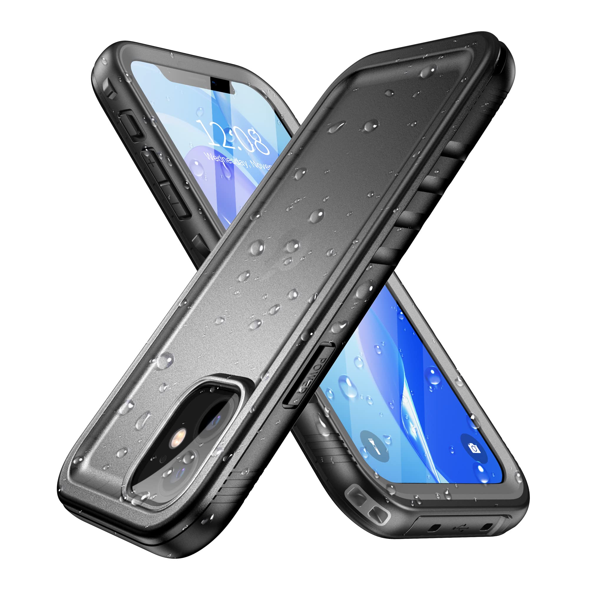 SPORTLINK Compatible with iPhone 12 Pro Waterproof Case - Full Body Shockproof Dustproof Phone Screen Protector Rugged Waterproo