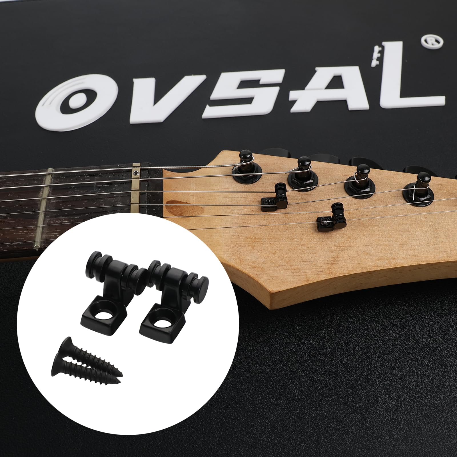 Ovsal 2 Pcs Roller String Guides String Trees For Electric Guitar Roller String Retainer Guitar String Trees Fit For Tele Teleca