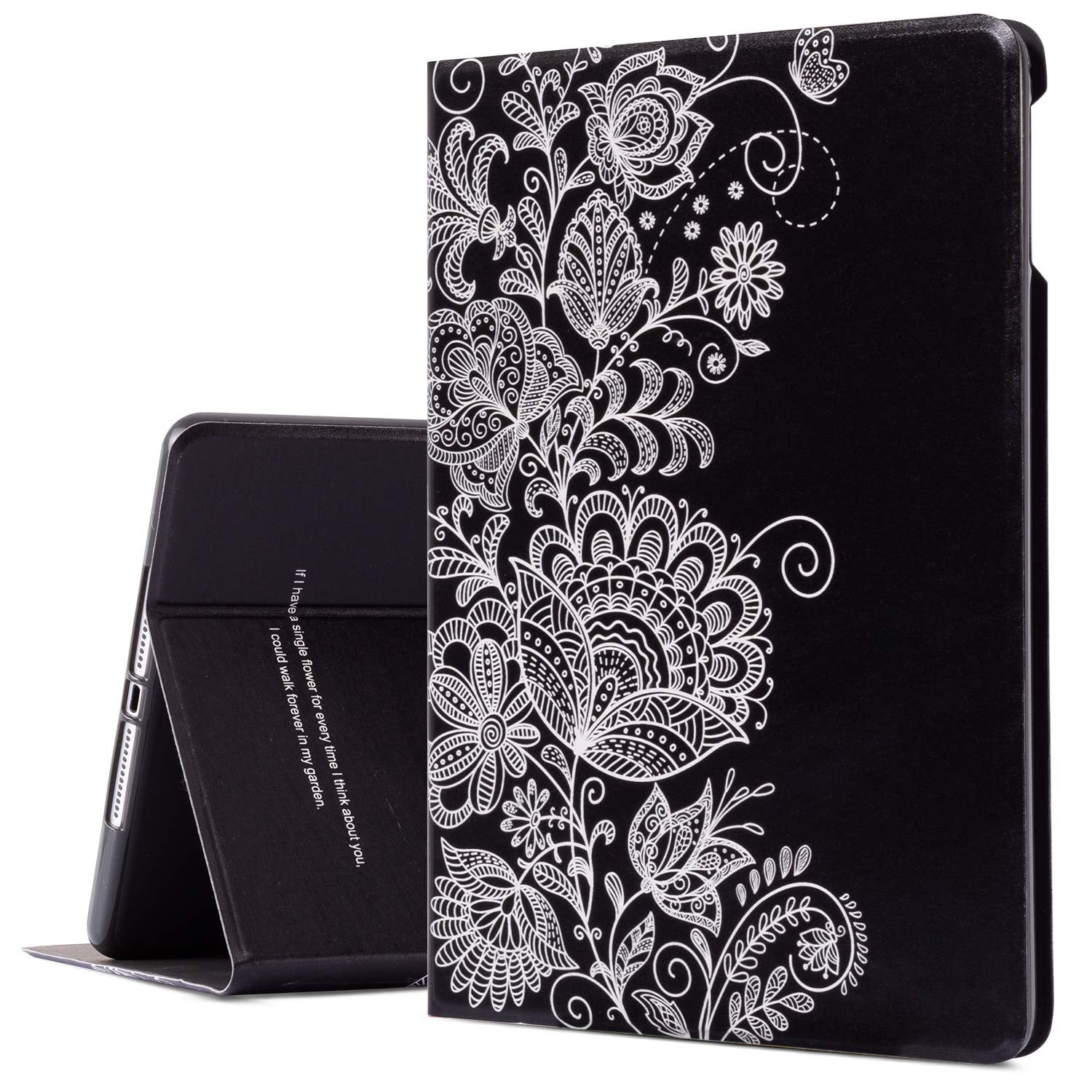 Ipad Air 2 Case, Ipad Air Case, Black Paisley Ipad 9.7 Inch Case Protective Cover For Apple 6Th/5Th Generation, Multi Angle View