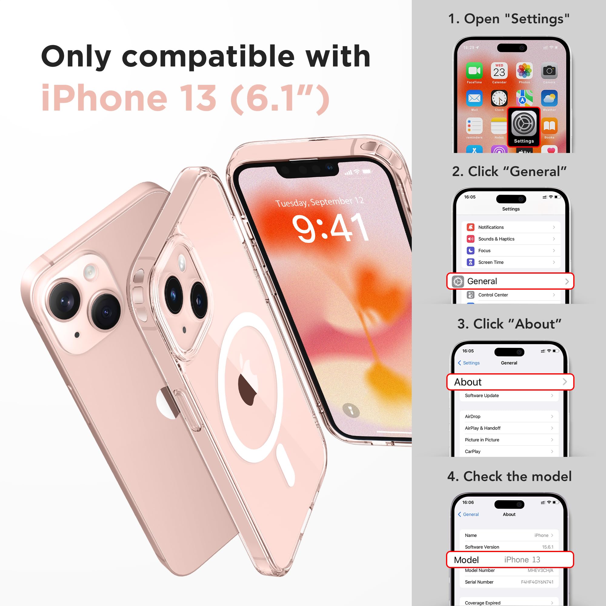 Gonez Magnetic For Iphone 13 Case, Compatible With Magsafe,[2 Screen Protector & 2 Camera Cover][Anti Fingerprint][Non Yellowing