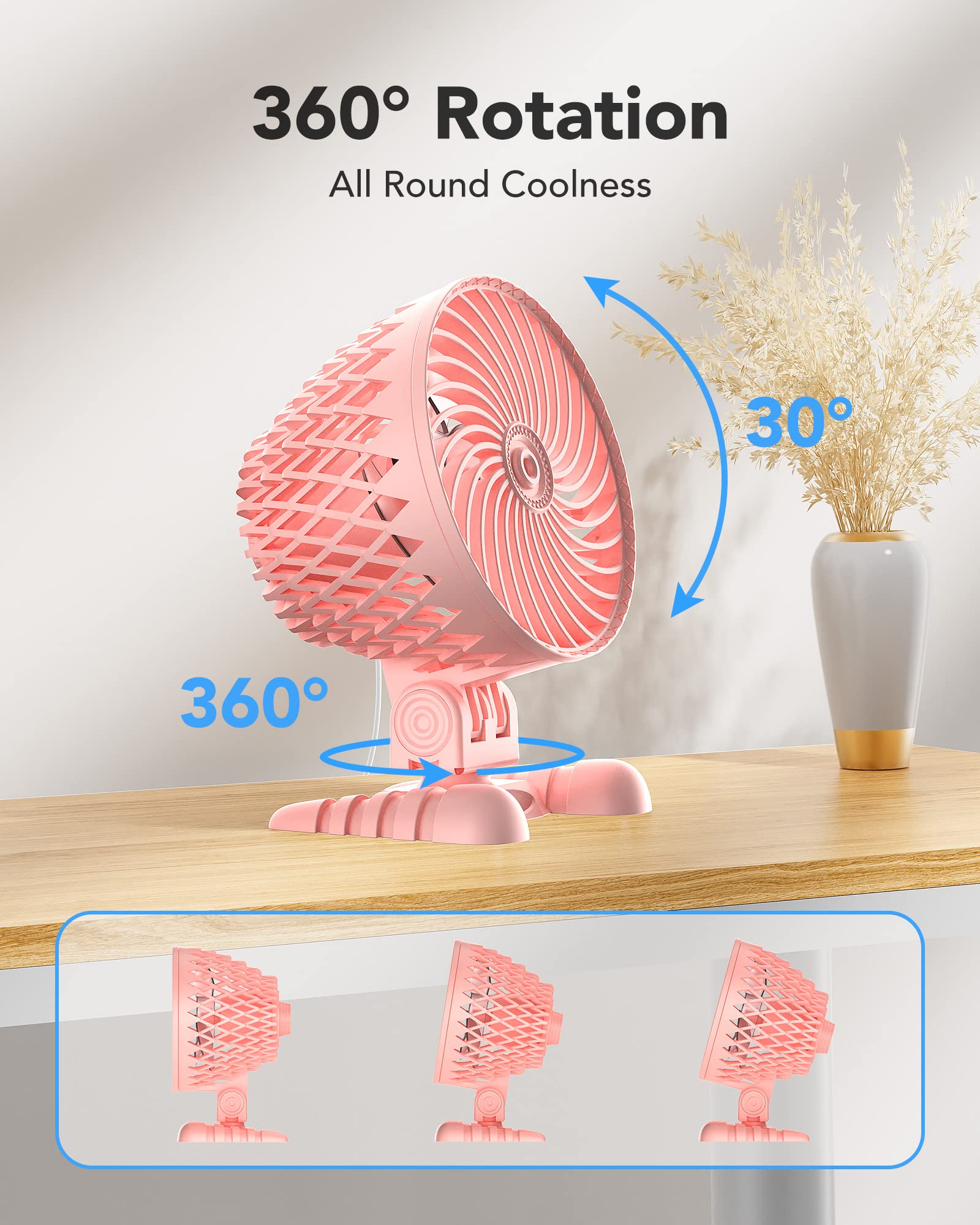 Usb Desktop Small Fan, Stepless Speed Adjustment With Multiple Speed Levels, Portable Plug In Personal Mini Fan,Quiet Powerful A