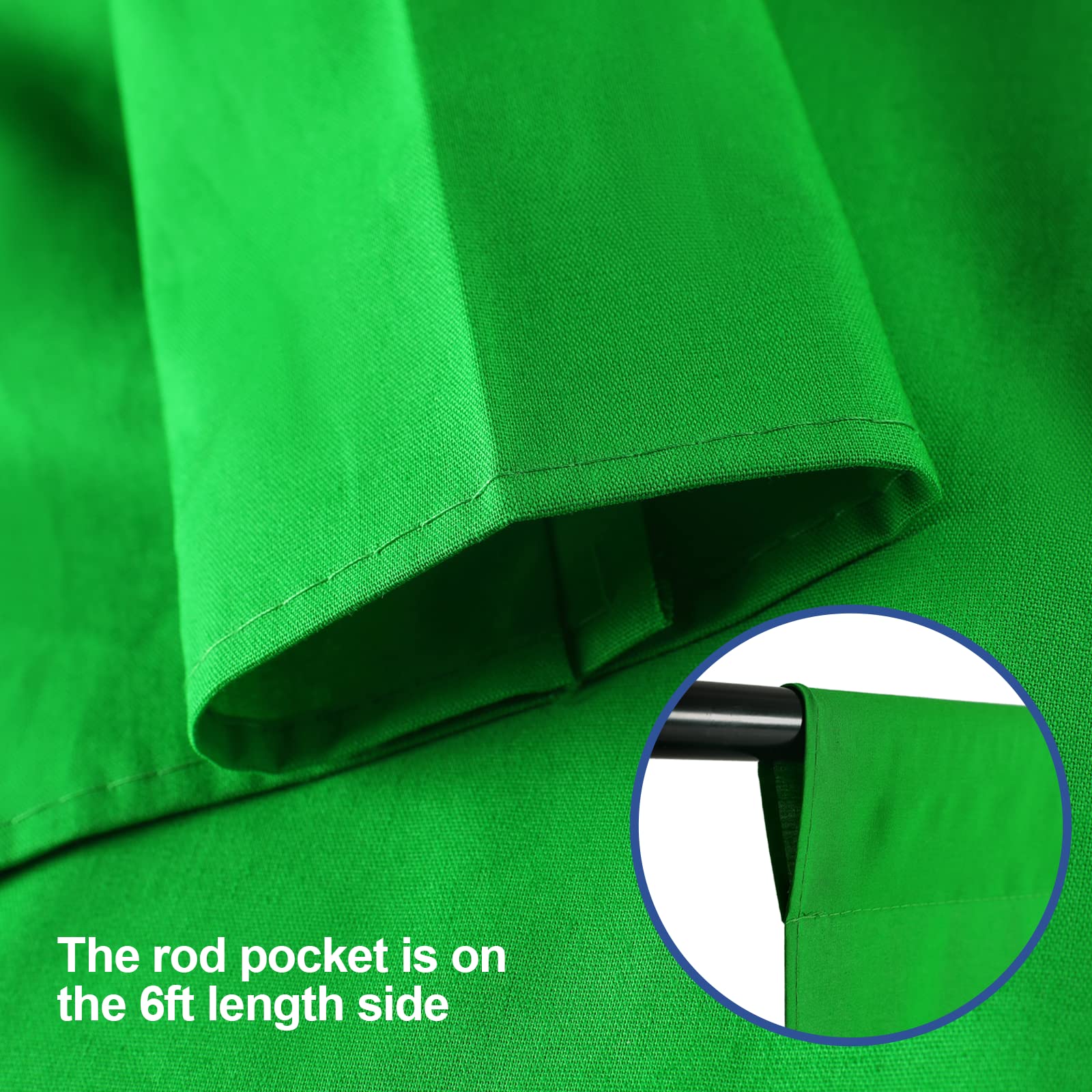 Emart Green Screen Backdrop, 10 X 10 Ft Photography Green Background For Streaming Zoom, Small Photo Muslin Green Curtain With 4