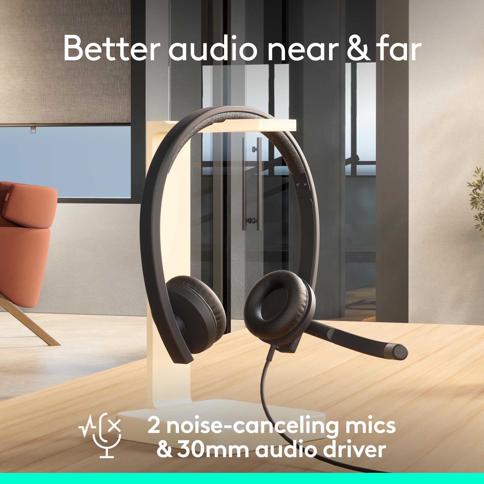 Logitech H570E Usb Headset With Microphone For Pc And Mac, Usb-A Wired Headset With Stereo Sound, Noise-Canceling Mics And Inlin