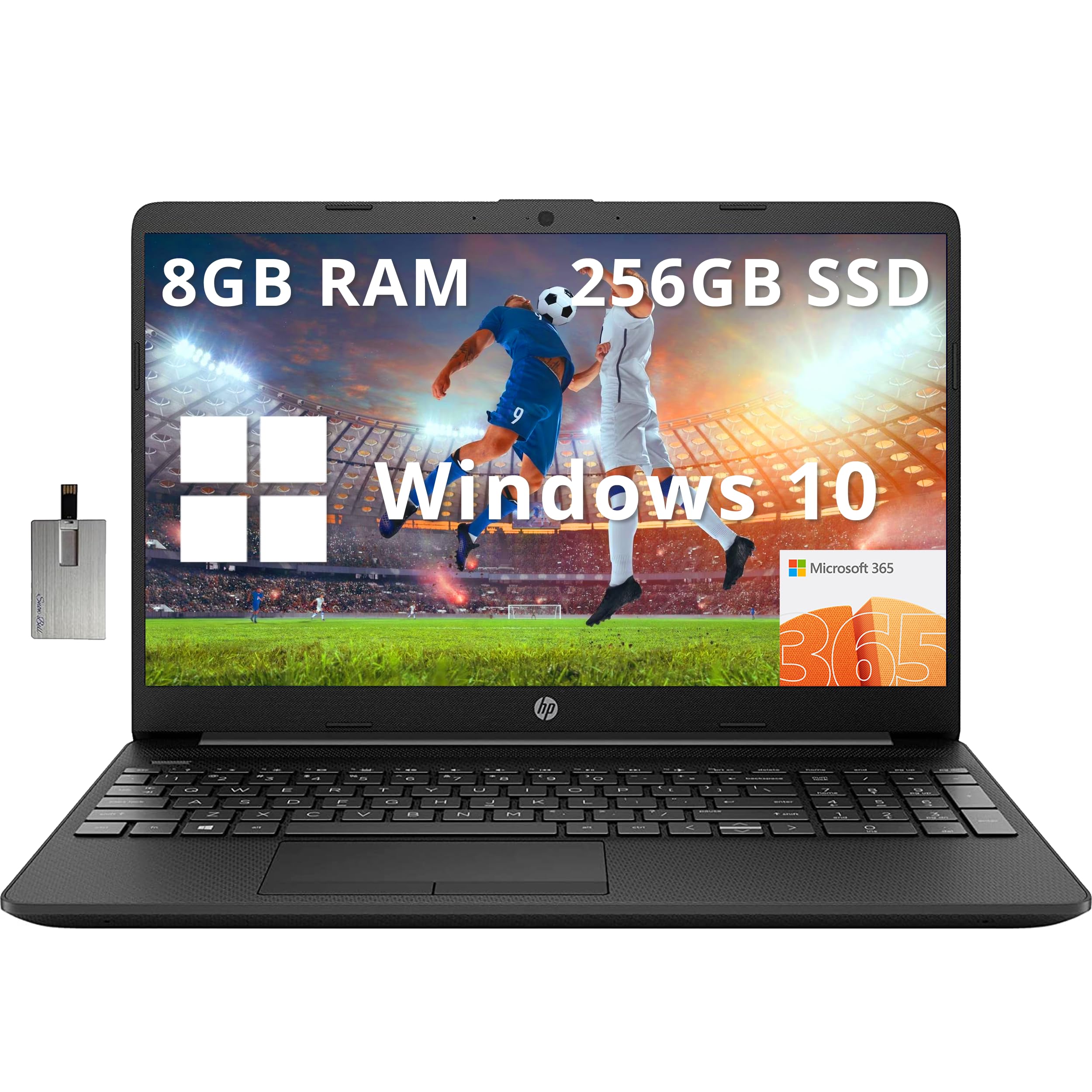 Hp 15.6'' Diagonal Fhd Ips Anti Glare Laptop, Intel Celeron N4020, 8Gb Ram, 256Gb Pcie Ssd, Intel Uhd Graphics 600, 1 Year Offic