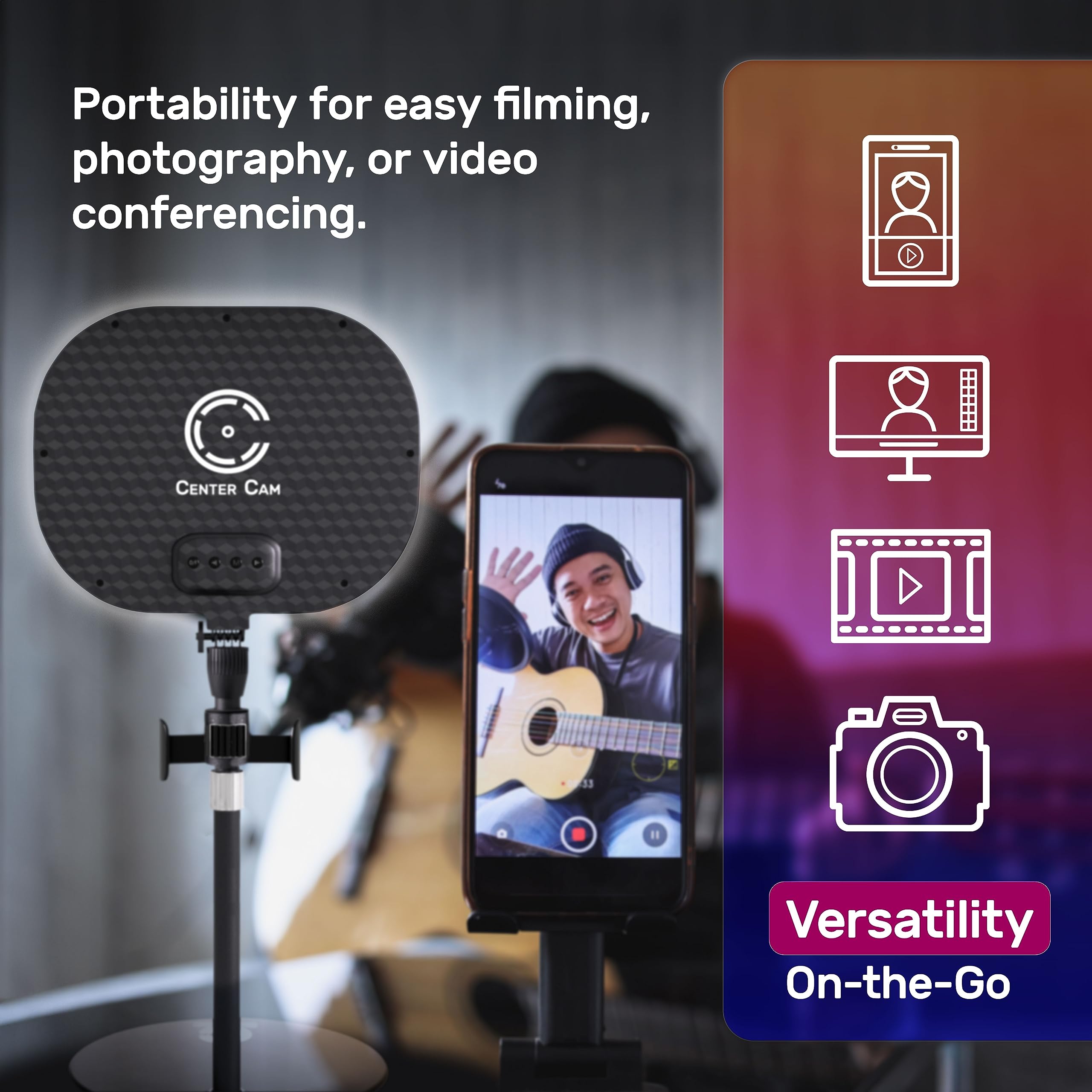 Camera Light For Computer   Video Conference Lighting, Ring Light For Computer Monitor, Podcast Lighting, Light For Zoom, Micros