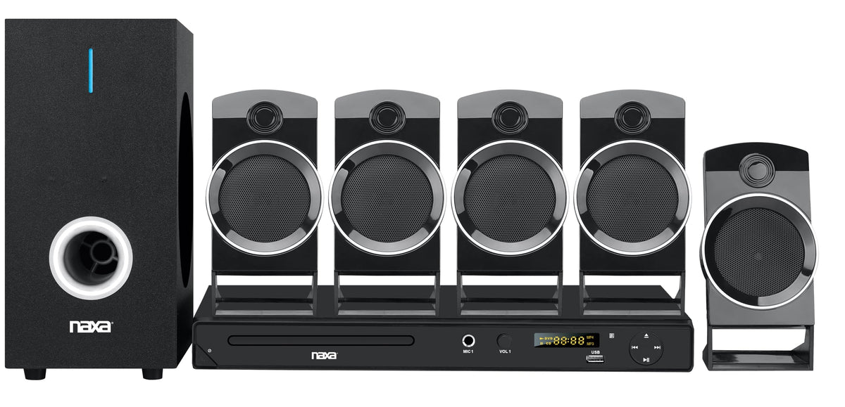 Naxa Electronics Nd 859 5.1 Channel Home Theater Dvd/Digital Media Player And Karaoke System, Black