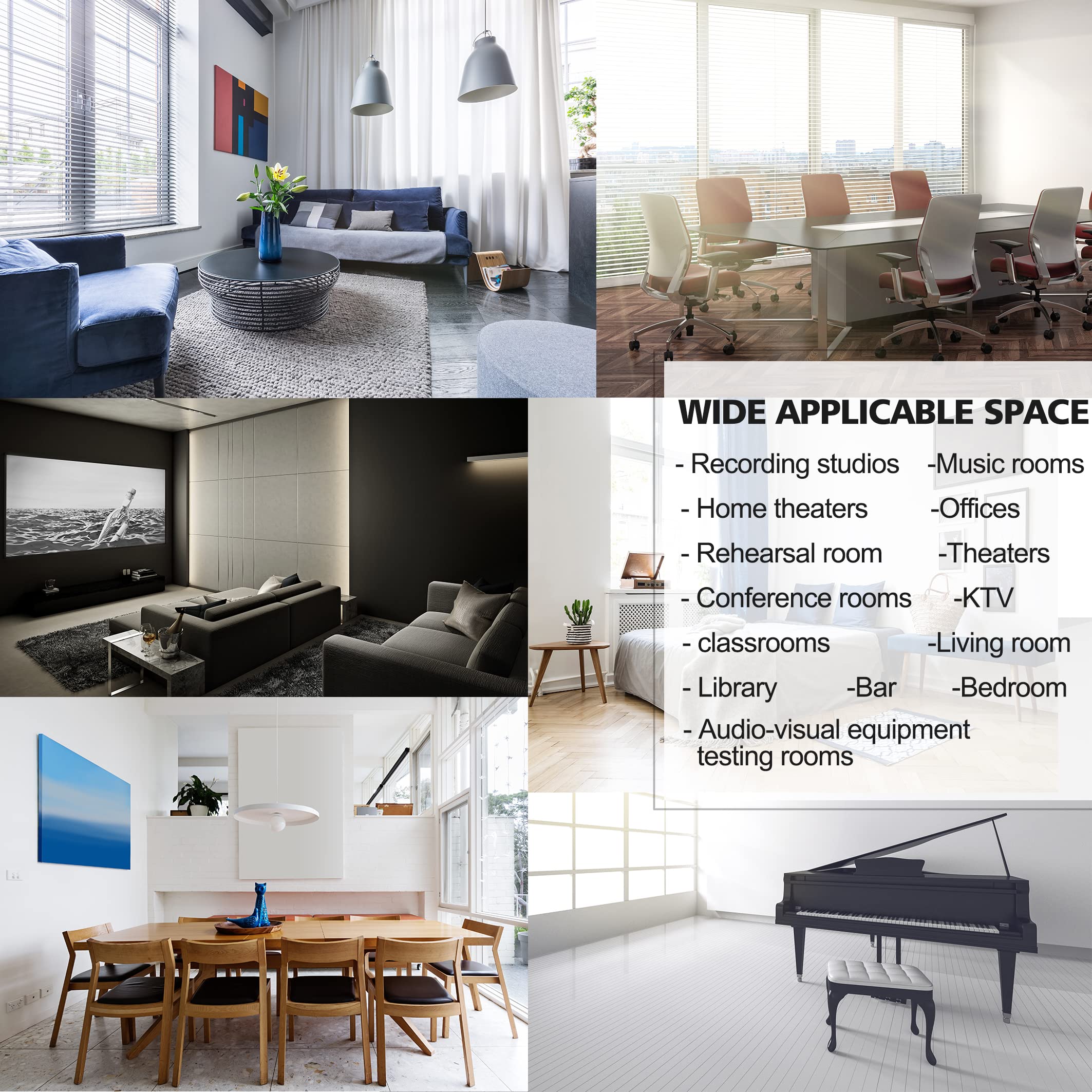 Ruonin.X 8 Pack Decorative Art Acoustic Panel .47''X 31'' Sound Absorbing Panel,Acoustical Soundproof Wall Panels,Better Acousti