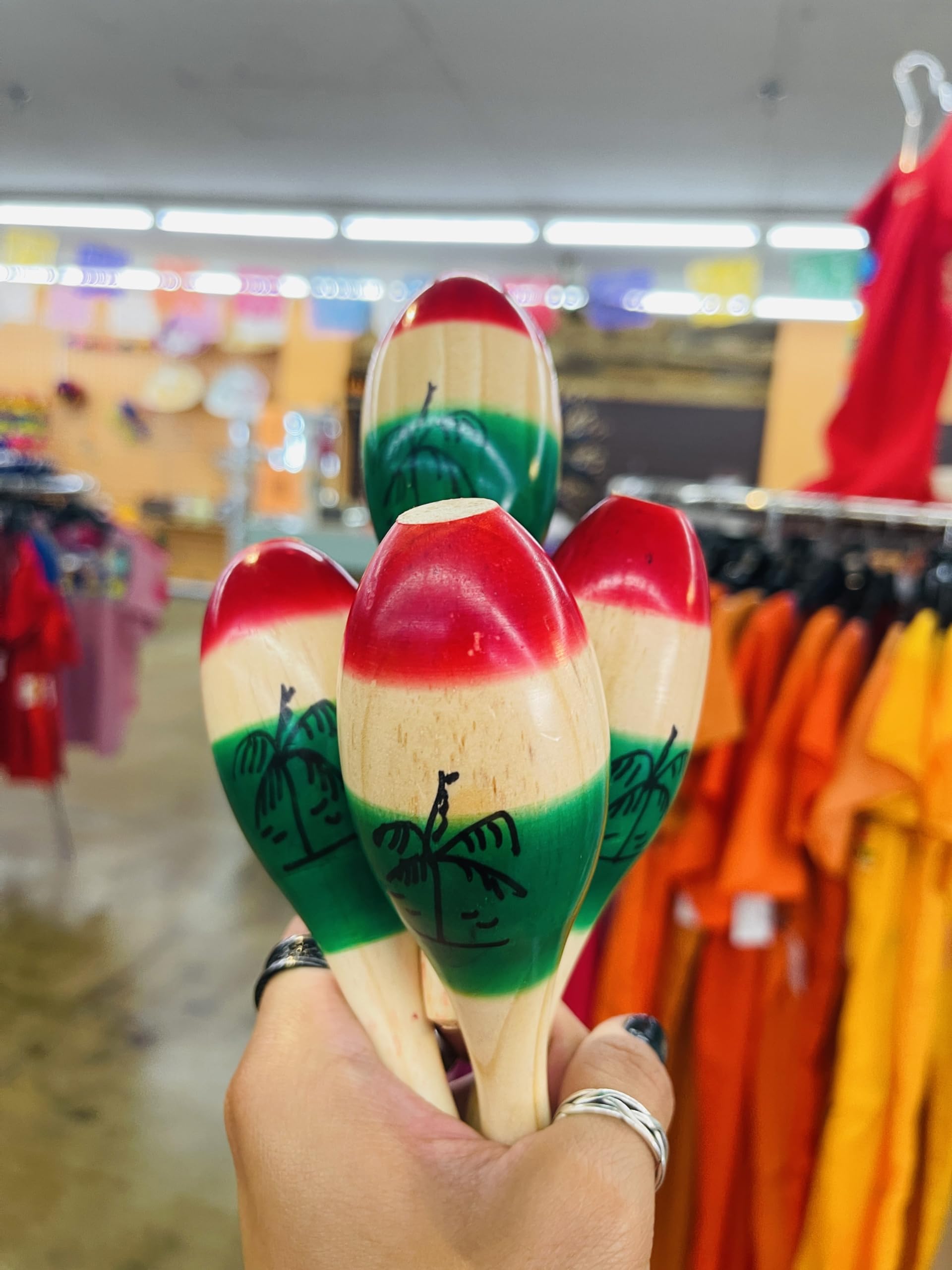 Leos Imports Handmade Mexican Maracas - 3 Color Traditional Wood Pair For Kids, Cinco De Mayo, Weddings, And Fiestas And More