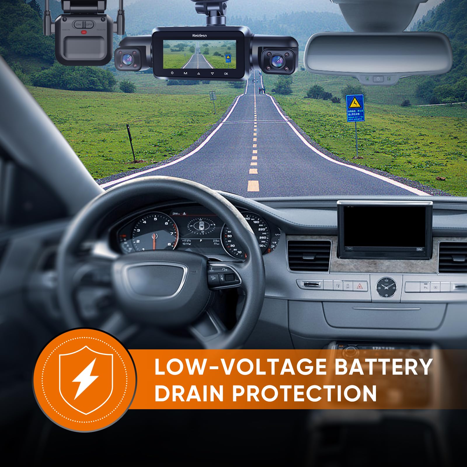 Neideso Type-C Hardwire Kit with Radar Detection for Dash Cams, 12V-24V to 5V/2.5A, Low Voltage Protection, 24-Hour Monitoring