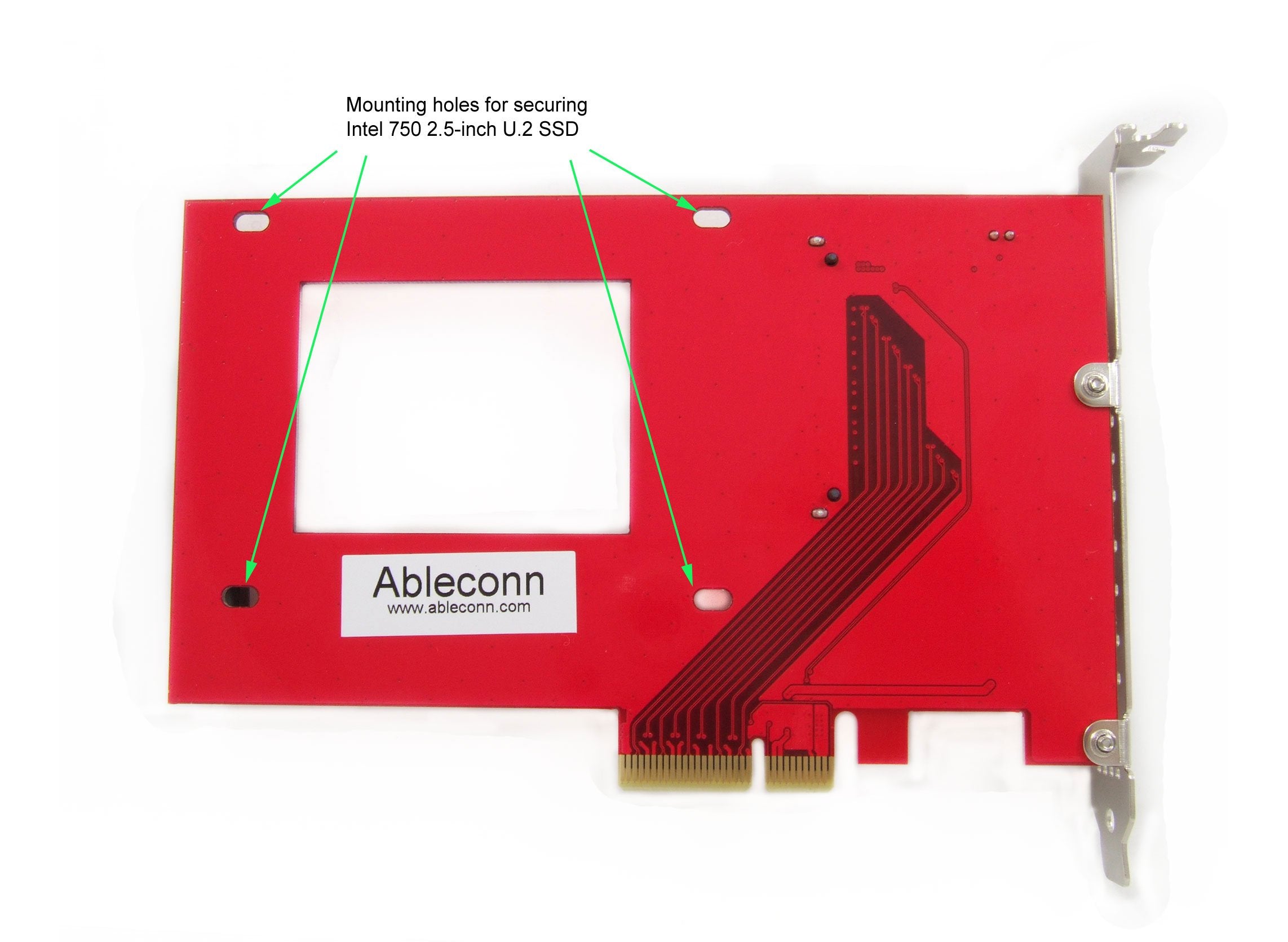 Ableconn Pexu2 132 Nvme 2.5 Inch U.2 (Sff 8639) Ssd Pcie 4.0 X4 Carrier Adapter Card   For 2.5 Inch U.2 Nvme Ssd   U.2 To Pcie