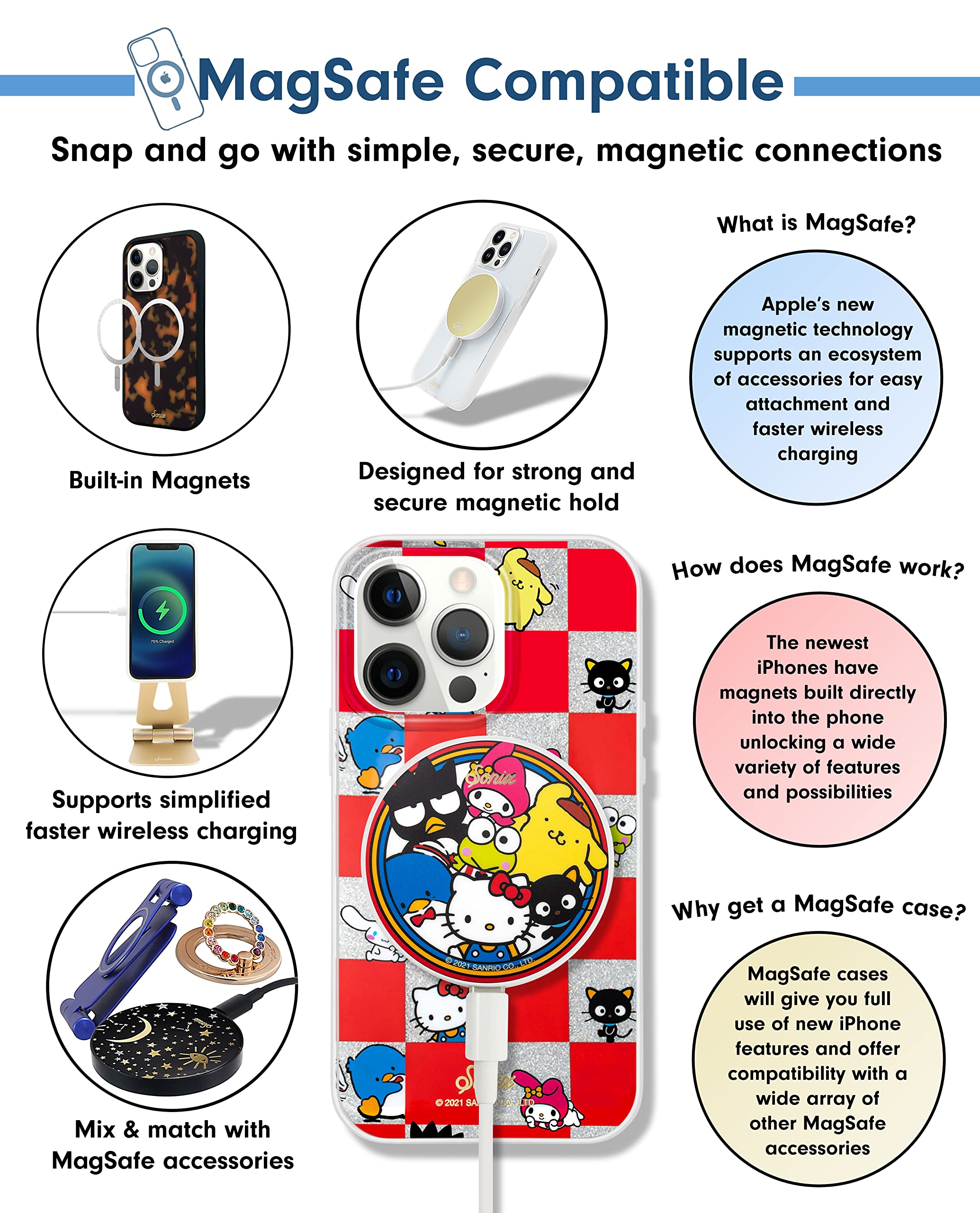 Sonix X Sanrio Case For Iphone 13 Pro | Compatible With Magsafe | 10Ft Drop Tested | Hello Kitty And Friends