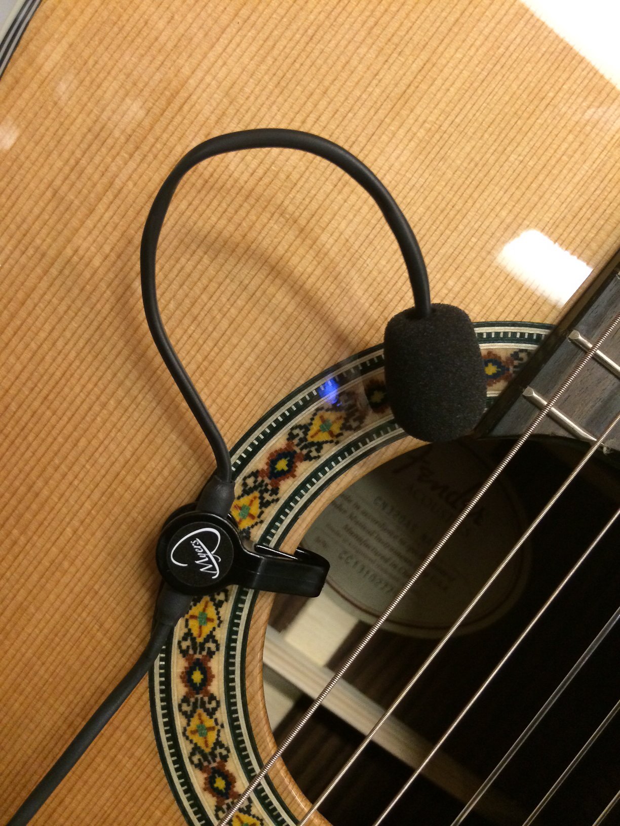 The Feather Orchestra Acoustic Guitar Microphone With Flexible Micro-Gooseneck By Myers Pickups