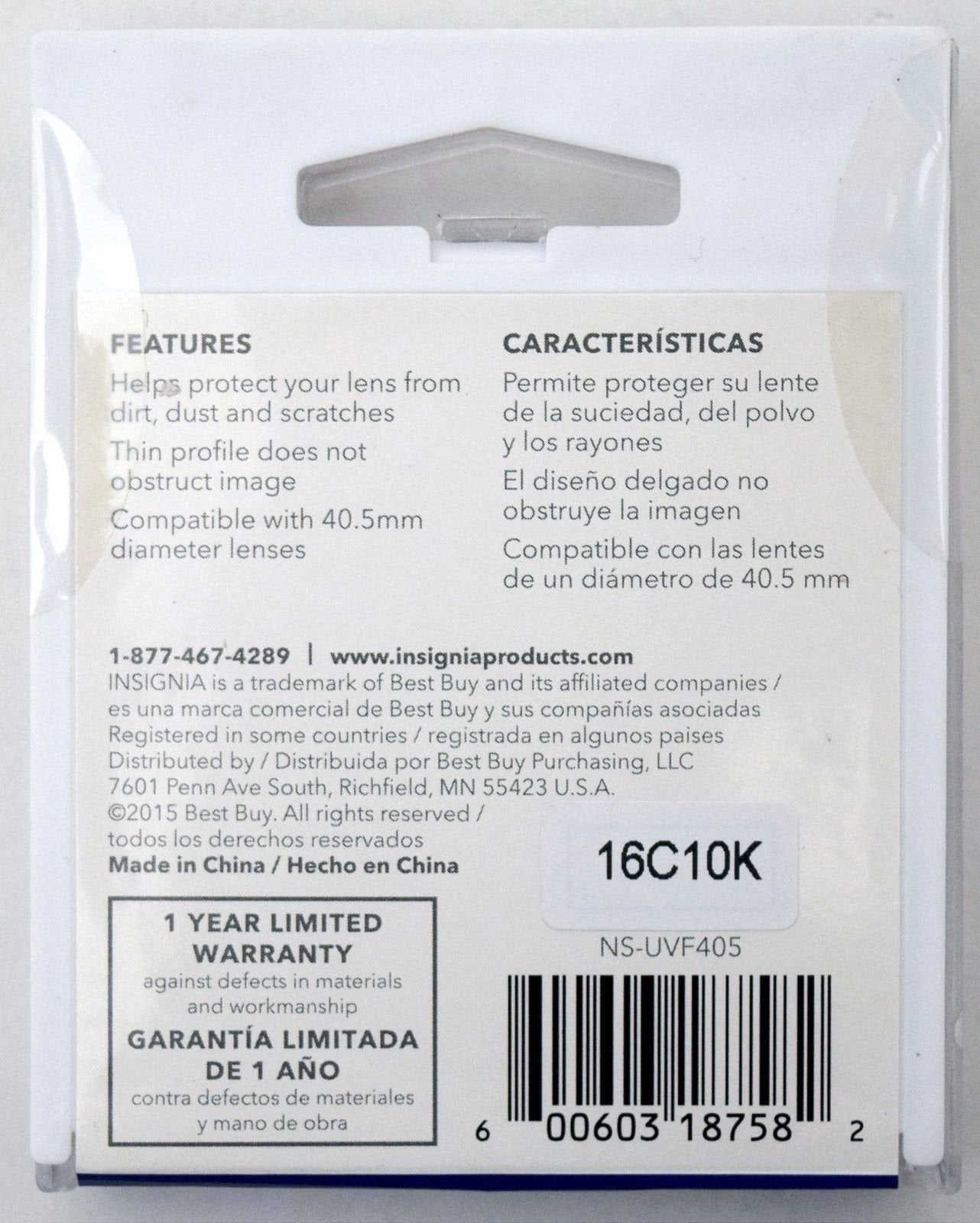 Insignia Ns Uvf405 40.5Mm Uv Camera Lens Filter Block Clear Protect