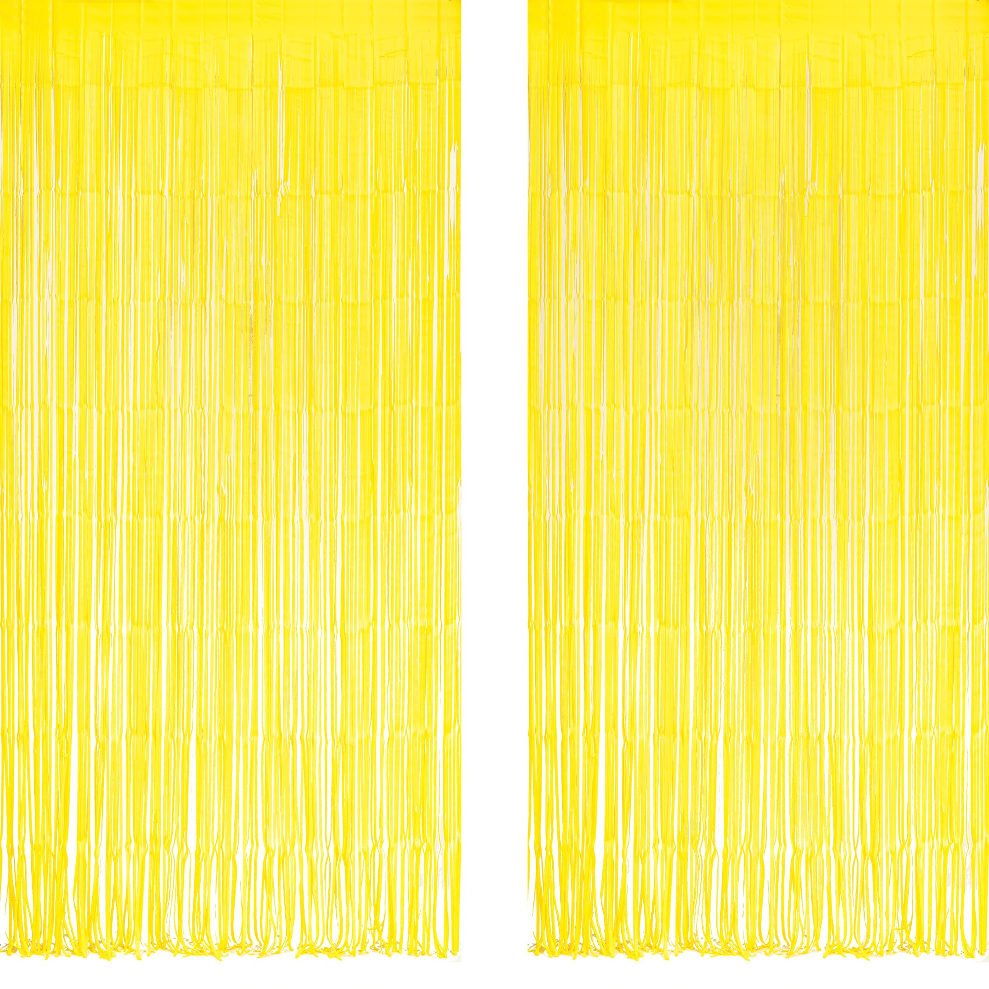 Yellow Streamers Party Backdrop   Greatril Foil Fringe For Sunflower/Bee/Pineapple/Lemon/Truck/Race Birthday Party Decoration  