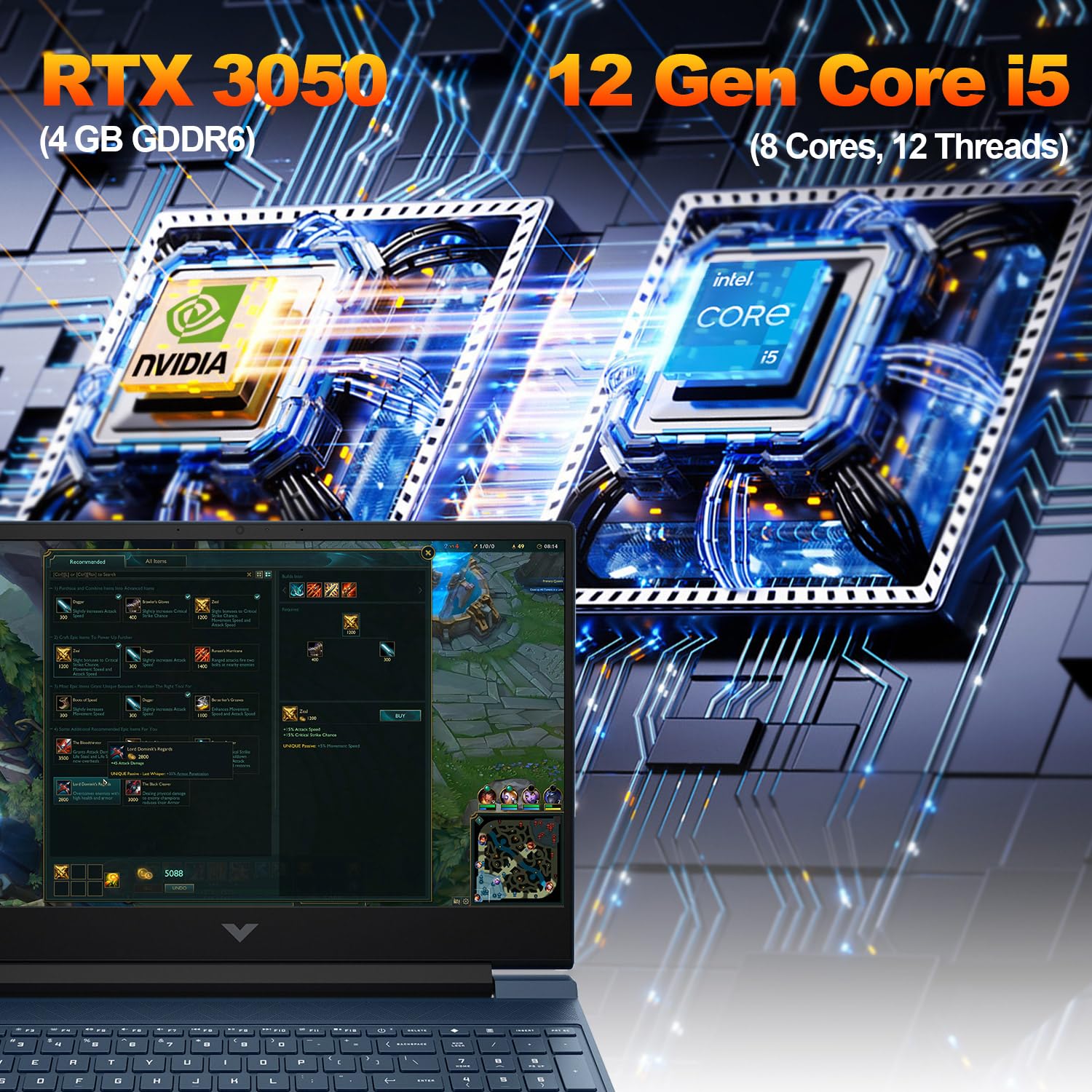 Hp Victus 15 I5 Gaming Laptop | 15.6'' Fhd 144Hz | Intel Core I5-12450H | Nvidia Geforce Rtx 3050 | 64Gb Ram 2Tb Ssd | Backlit K