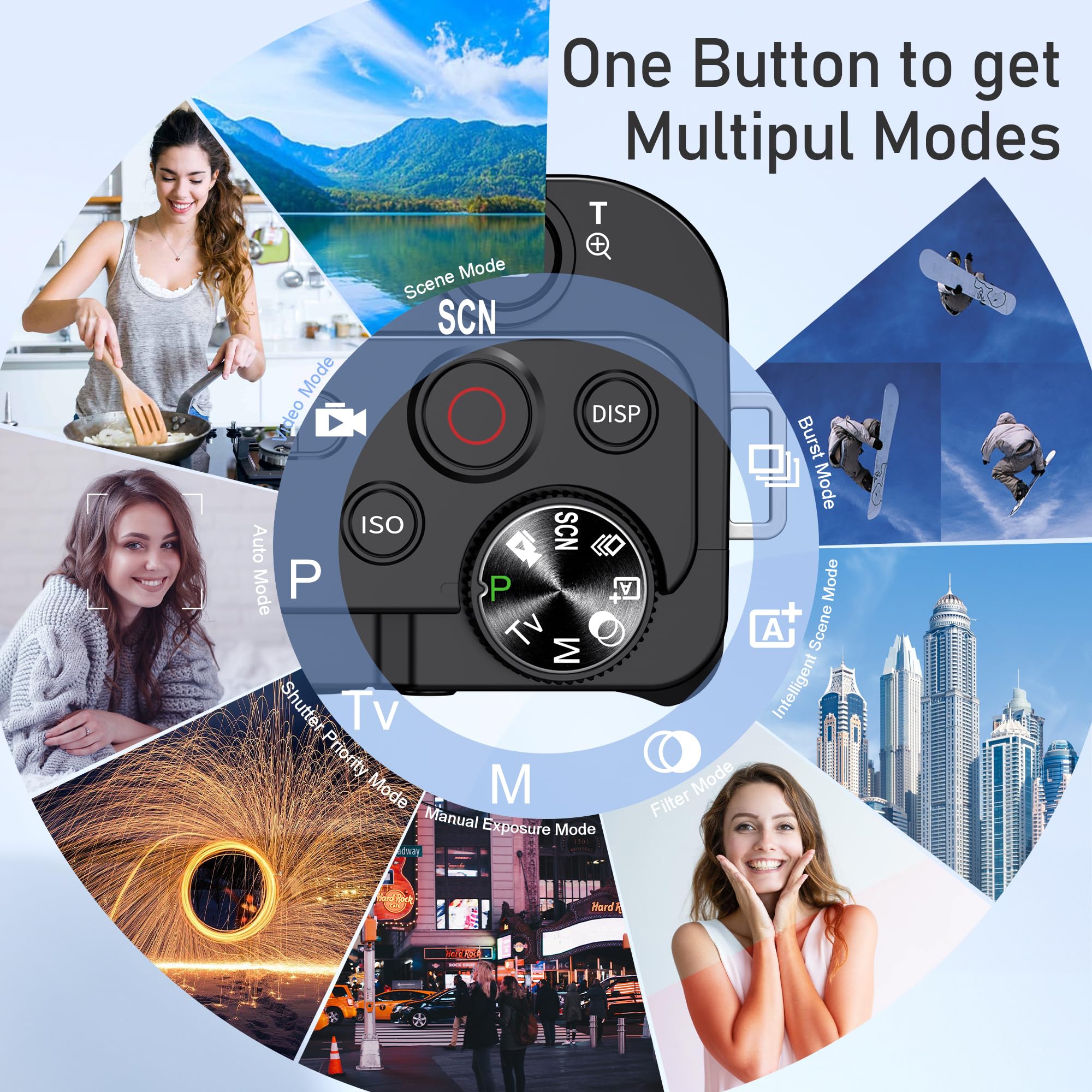 Cameras For Photography,4K 64Mp Digital Camera,12X Optical Vlogging Camera For Youtube,One Button Point And Shoot Digital Camera,Auto Focus Video Camera,Travel Camera With 64G Tf Cards For Beginners