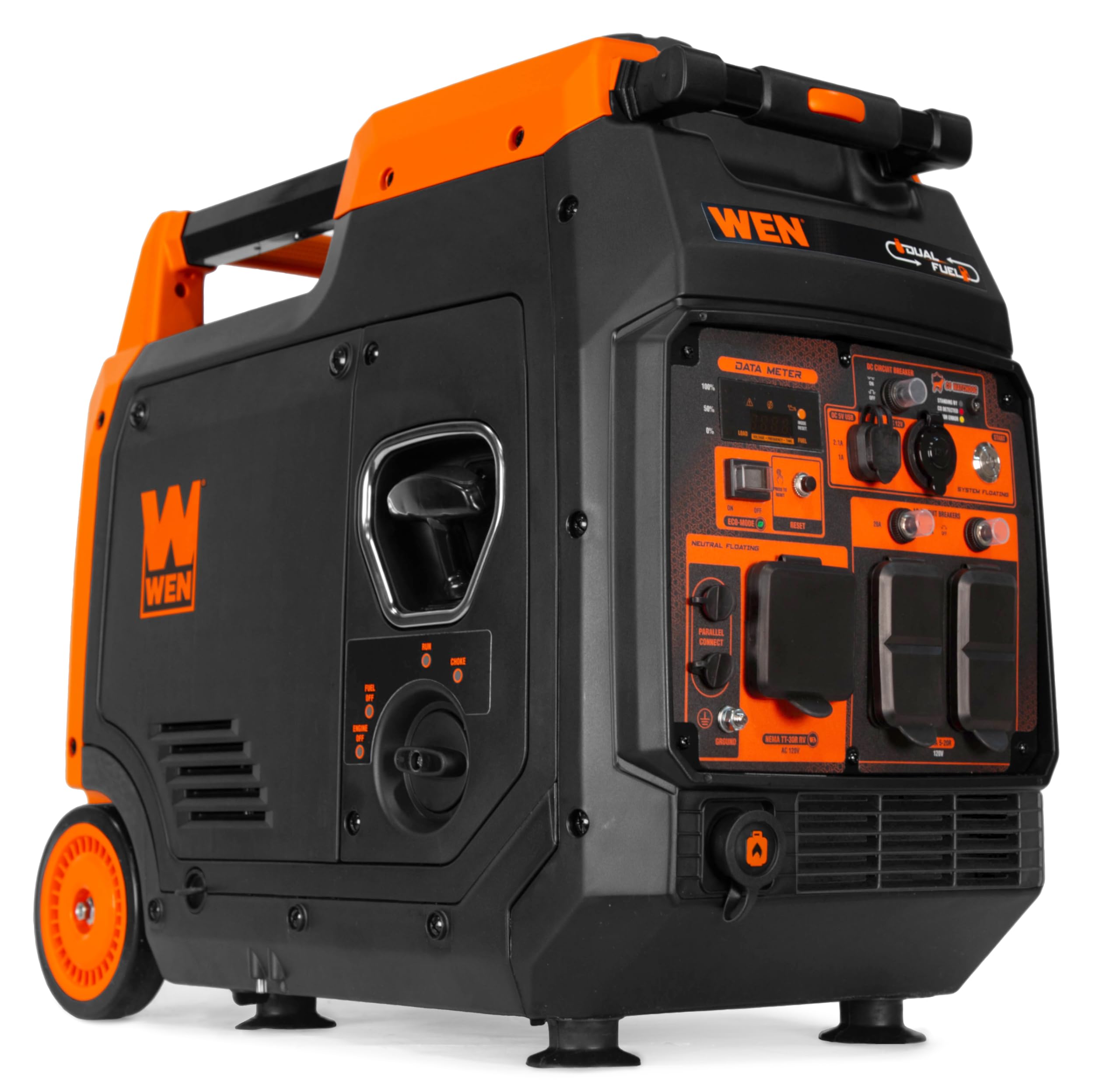 WEN Quiet and Lightweight 4800Watt Dual Fuel RVReady Electric Start Portable Inverter Generator with Fuel Shut Off and CO Watc
