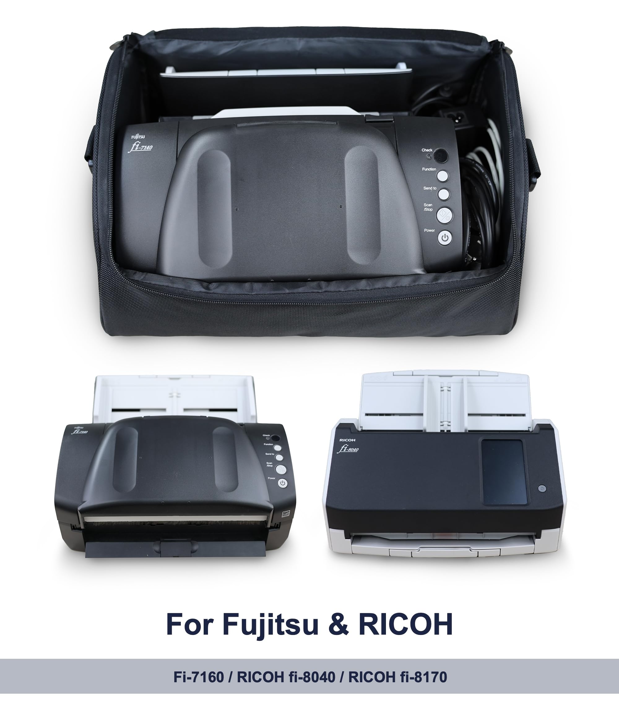 Plustek Large Document Scanner Carrying Case Bag   For Plustek Scanner, Fujitsu Fi Series, Brother And Raven Scanner Use, Dust P