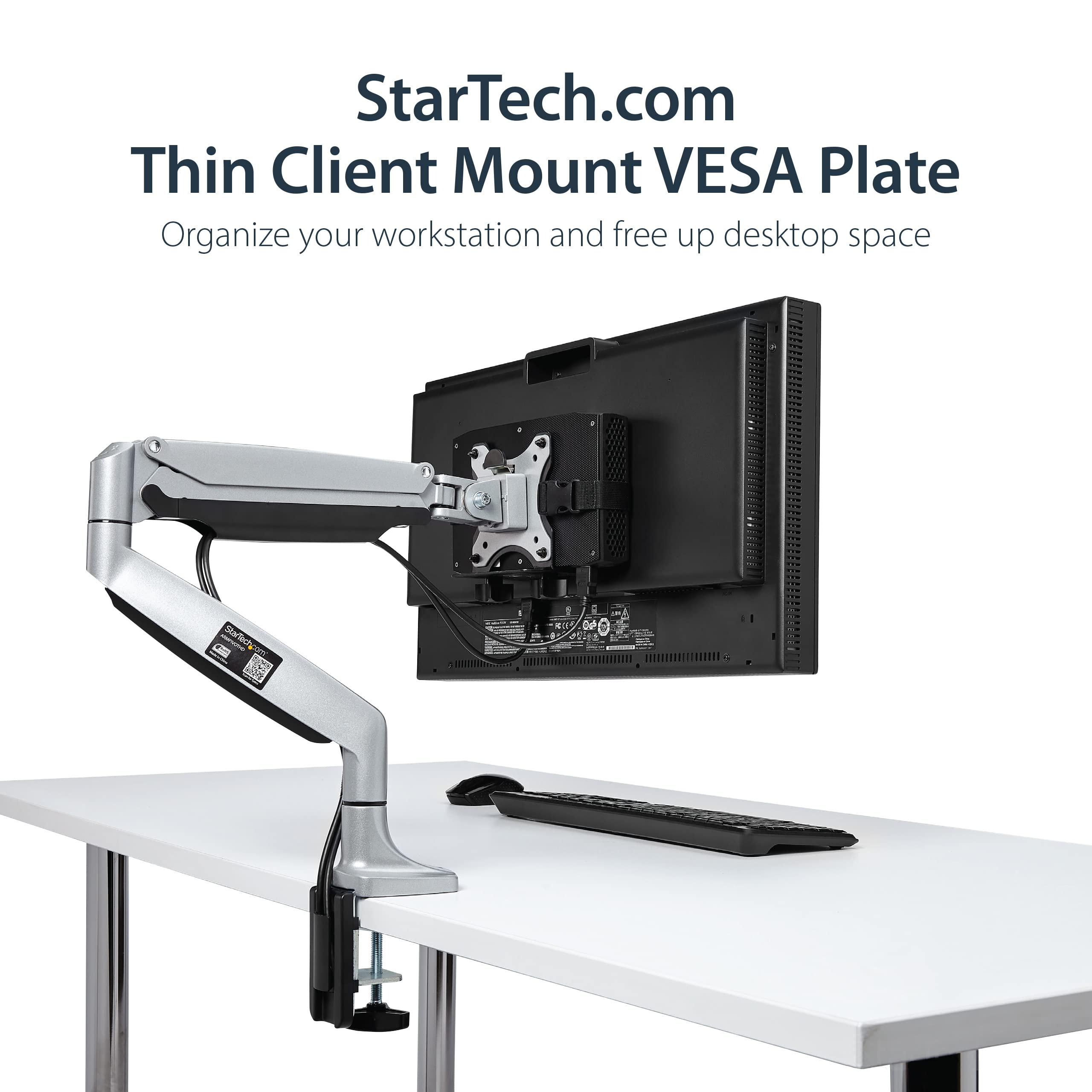Startech.Com Thin Client Mount   Mini Pc Vesa Mount   Adjustable .7 To 2.8''   Under Desk Computer Mount   Mac Mini Monitor Moun