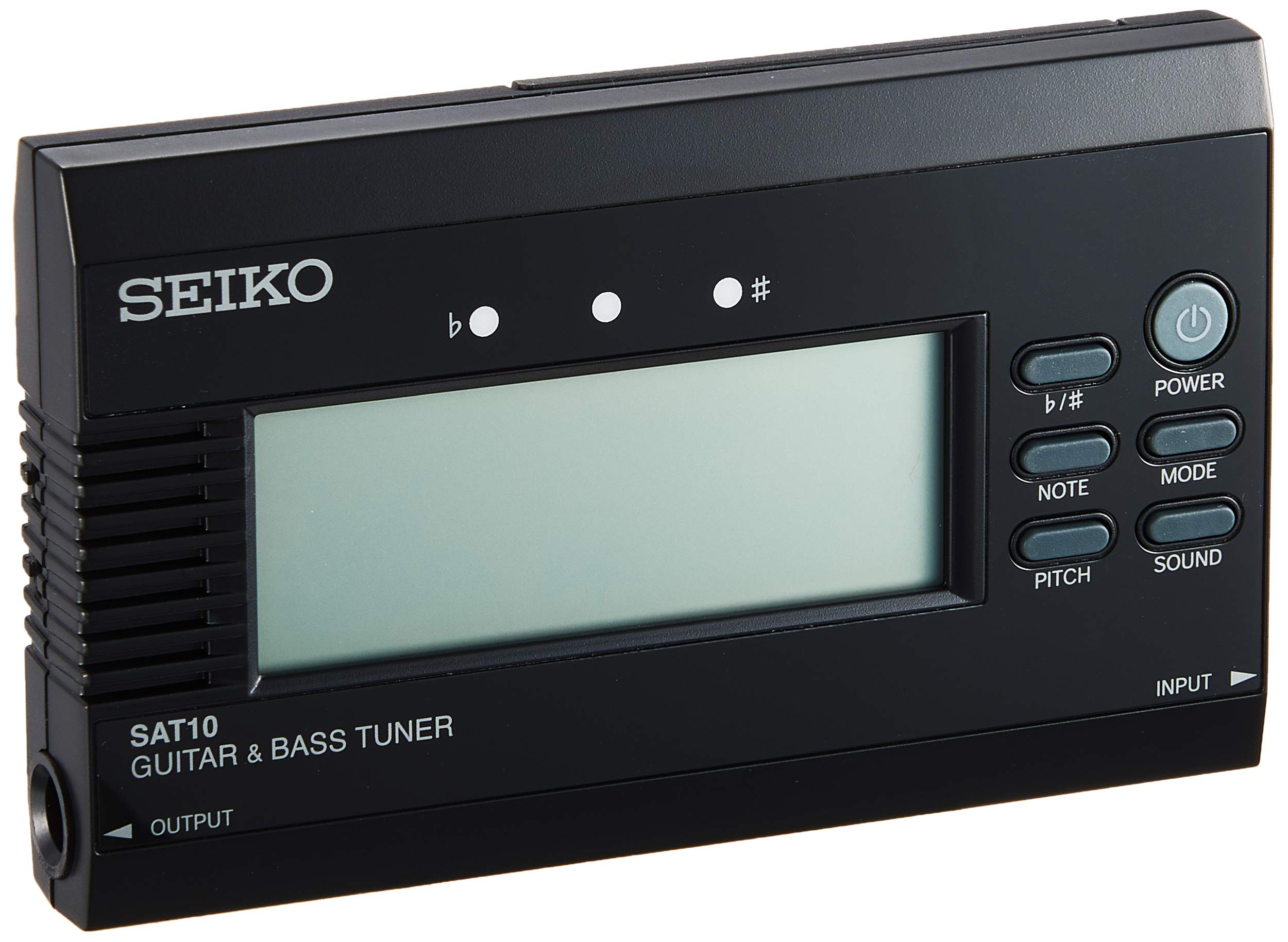 Seiko Sat10Be Stunning Guitar/Bass Tuner With Flat Tuning Function Black