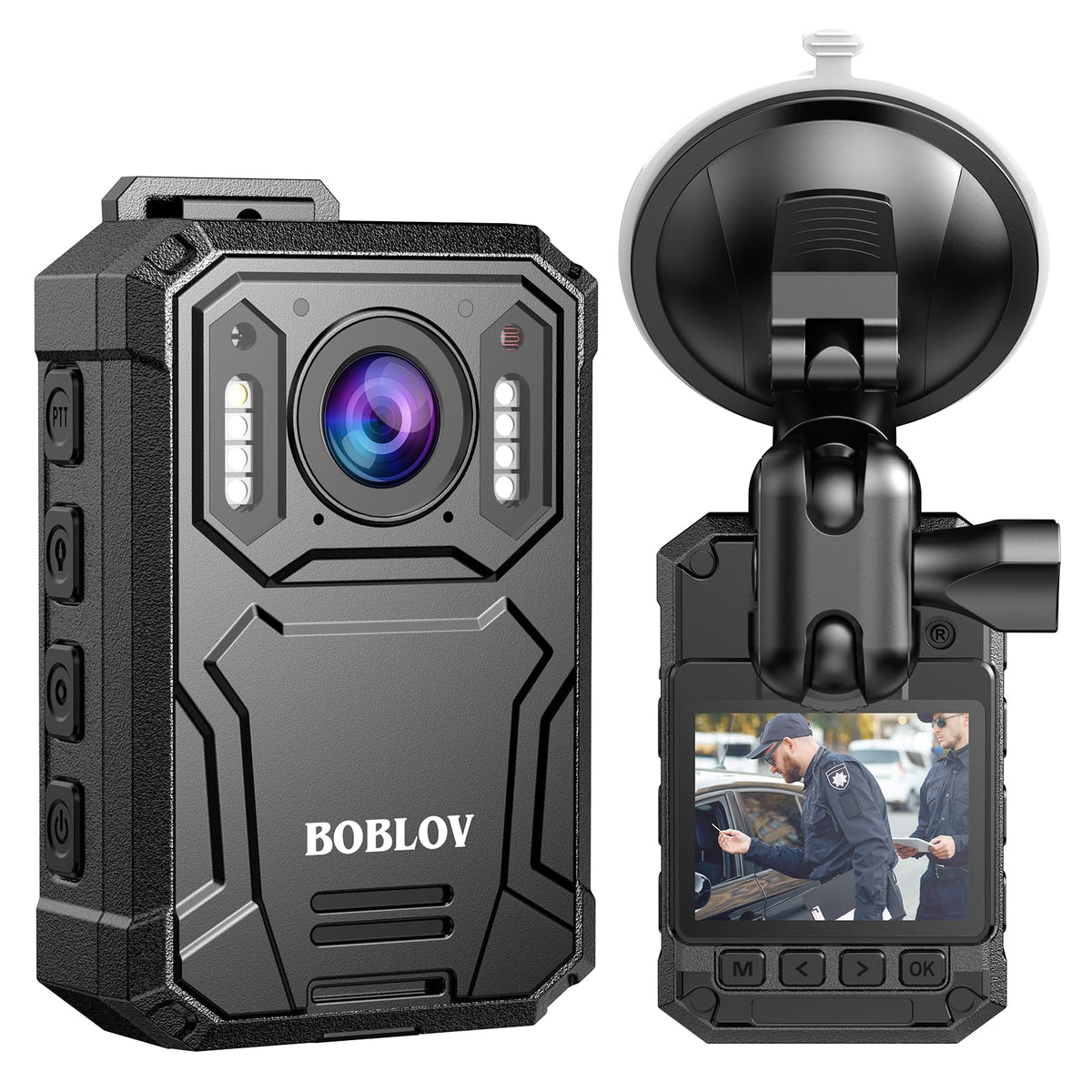 Boblov Kj23Pro 2K Body Camera, 128Gb Body Cams With Night Vision, 4000Mah Battery For 15 Hours Continuous Recording, Ip66 Design