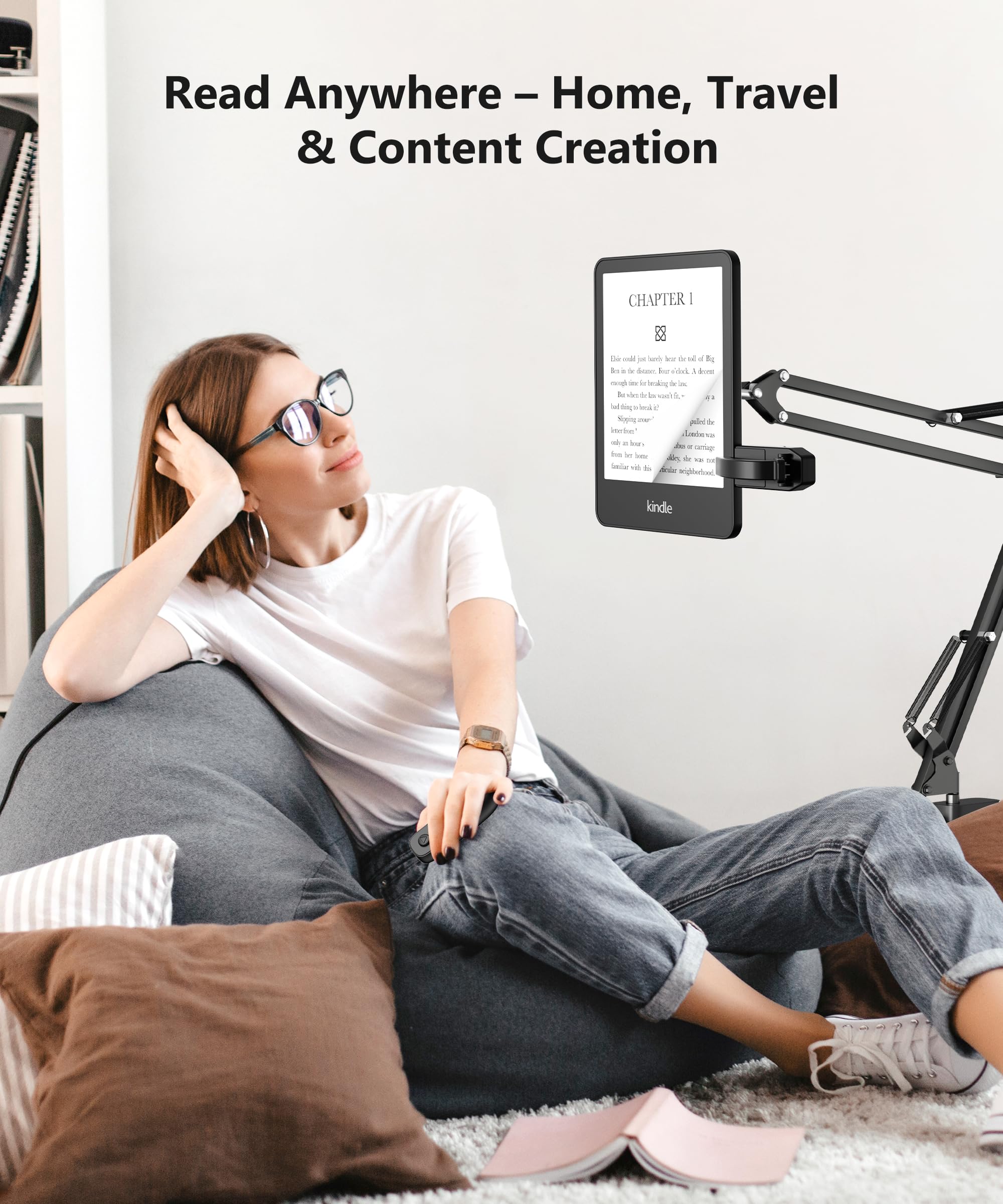 Fuloview Remote Control Page Turner For Kindle Paperwhite Kobo Ereaders, Page Turner Clicker With Wireless Remote Compatible Wit