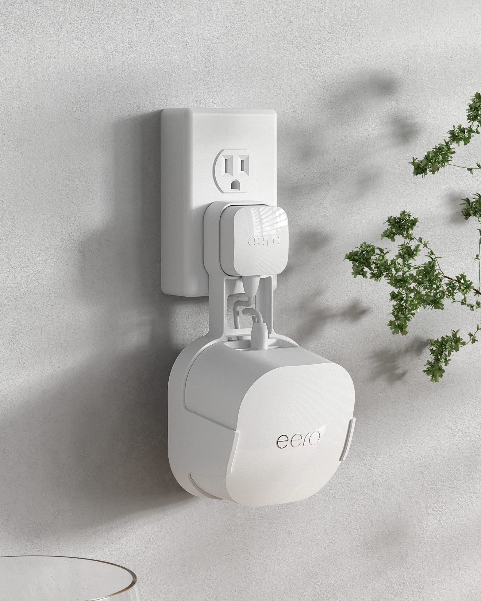Coolwufan Outlet Wall Mount Holder For Eero 6 Or Eero 6+ Mesh Wi Fi System [Not Fit For Eero Mesh], No Messy Wires, Easy To Install Mount Holder For Eero 6 & Eero 6+ Mesh Wi Fi System (3 Pack)