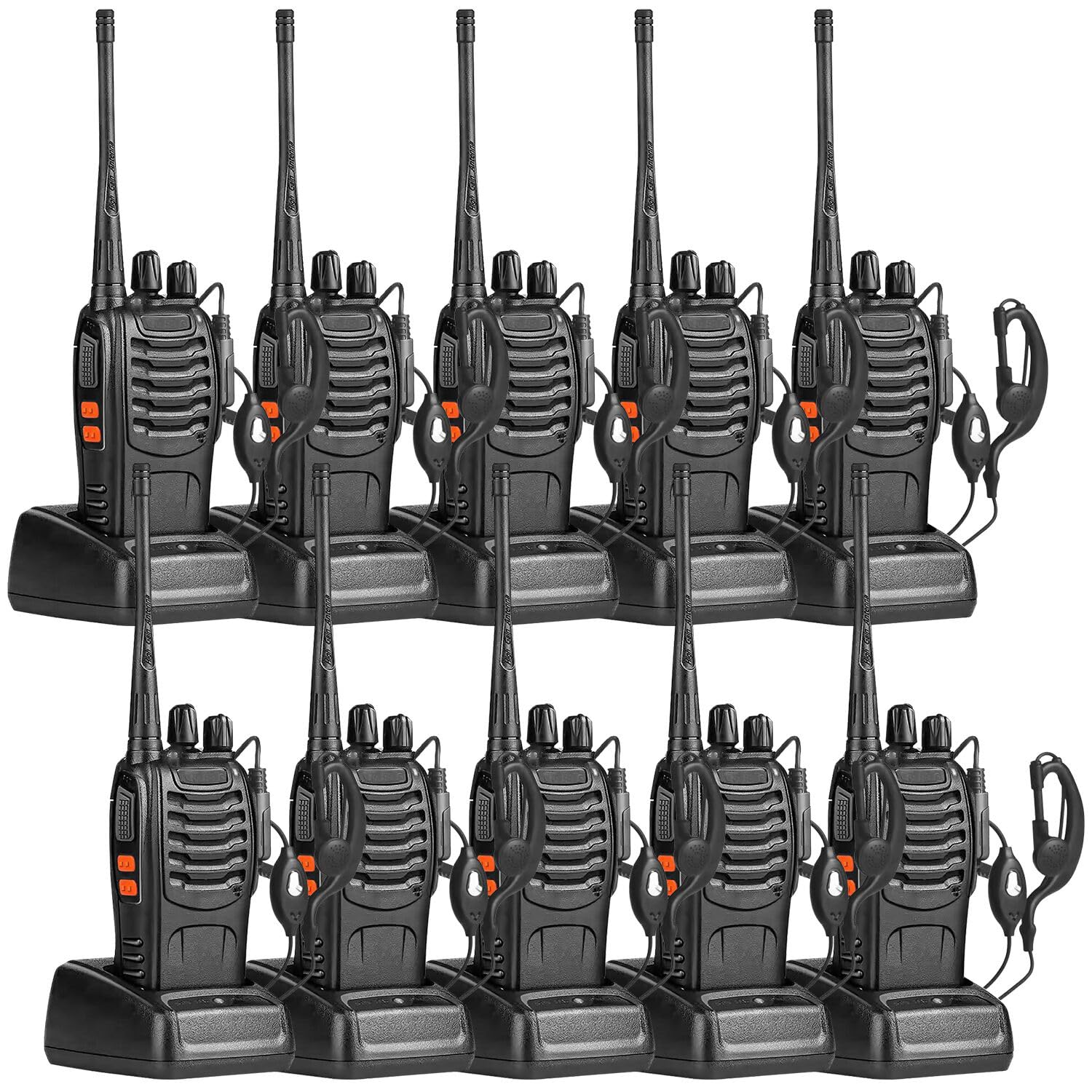 Baofeng BF-888S Walkie Talkies Long Range for Adults with Earpieces,16 Channel Walky Talky Rechargeable Handheld Two Way Radios 