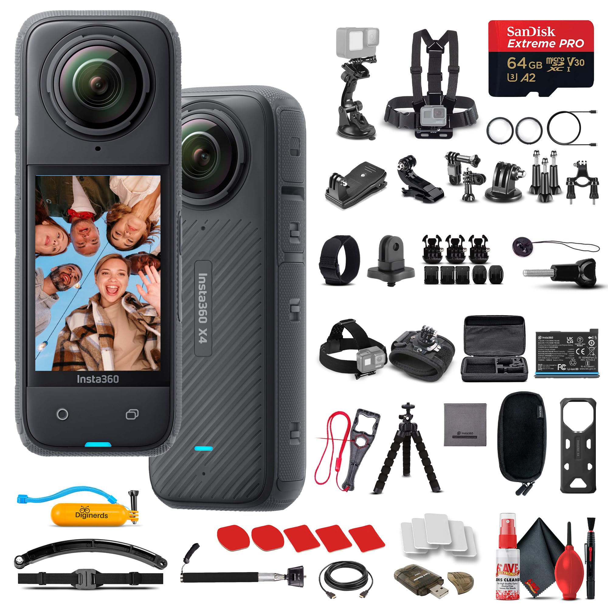 Insta360 X4   Waterproof 360 8K Action Camera With 48Mp Sensor, 5.7K 360 Video, 72Mp 360 Photo, Ai Editing For Content Creators,