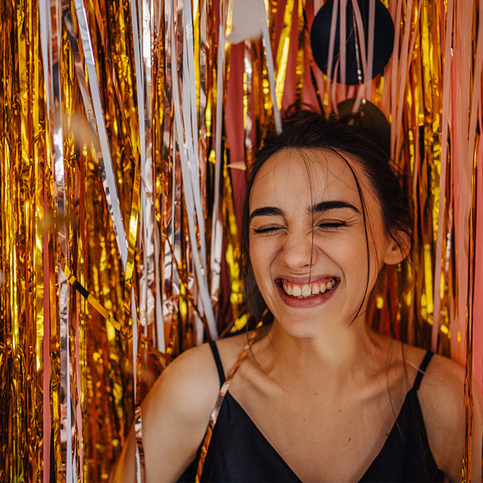 20 Pack Foil Curtain Backdrop Gold Metallic Tinsel Foil Fringe Curtains Photo Booth Props For Birthday Wedding Engagement Baby S