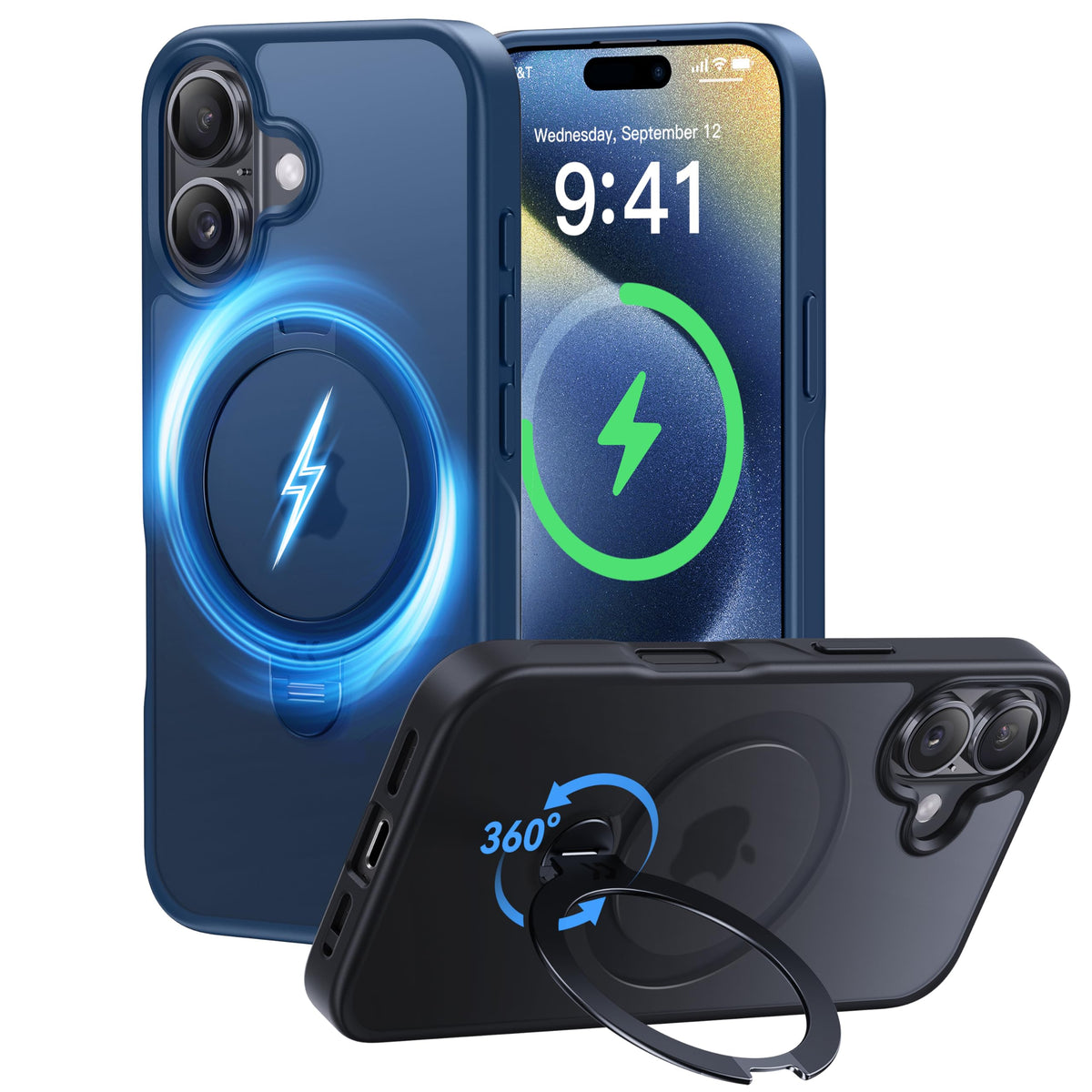 Casekoo For Iphone 16 Case With 360 Upgraded Rotatable Magnetic Stand [Military Drop Protection] [Compatible With Magsafe] Shock