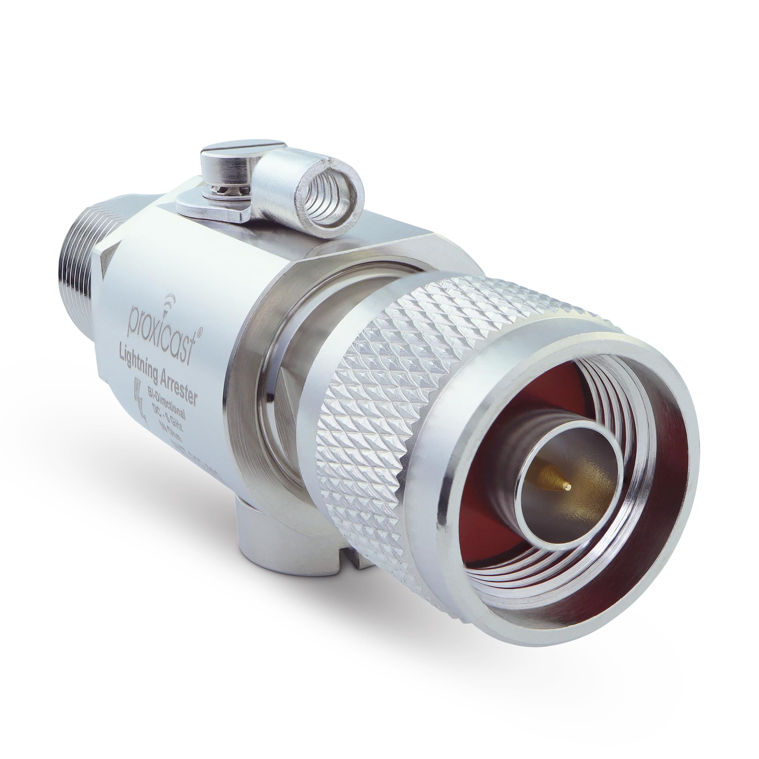 Proxicast Coaxial Lightning Arrester For 0 To 6 Ghz (N Male/N Female)   Pro Grade 230V Antenna Lightning Protector For 4G, Lte, 5G, Wi Fi, 900Mhz, Helium, Lora And Other Outside Antennas (Ant 212 002)