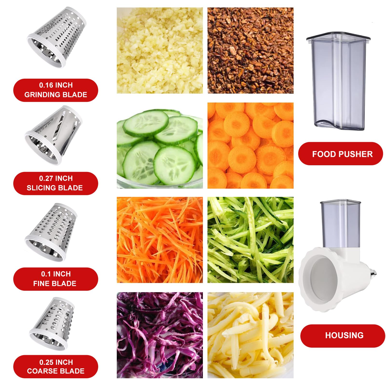 Cheese Slicer Shredder Attachments For Kitchenaid Stand Mixers, Food Slicers Cheese Grater Attachment, Salad Maker Accessory Veg