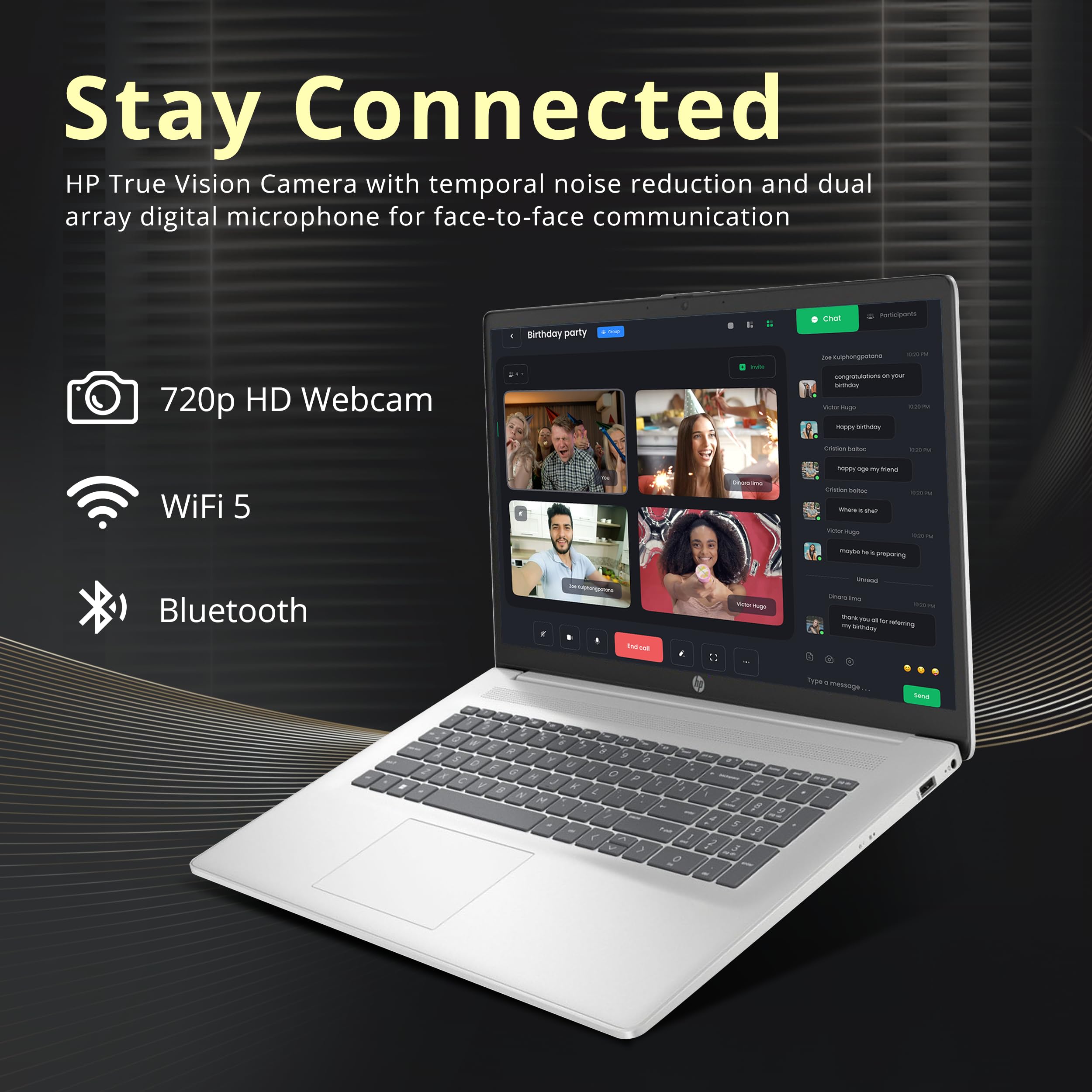 Hp 17.3'' Full Hd Laptop, Intel Core I3 1215U Processor, 16Gb Ram, 1Tb Pcie Ssd, Intel Uhd Graphics, Numeric Keypad, 720P Hd Web