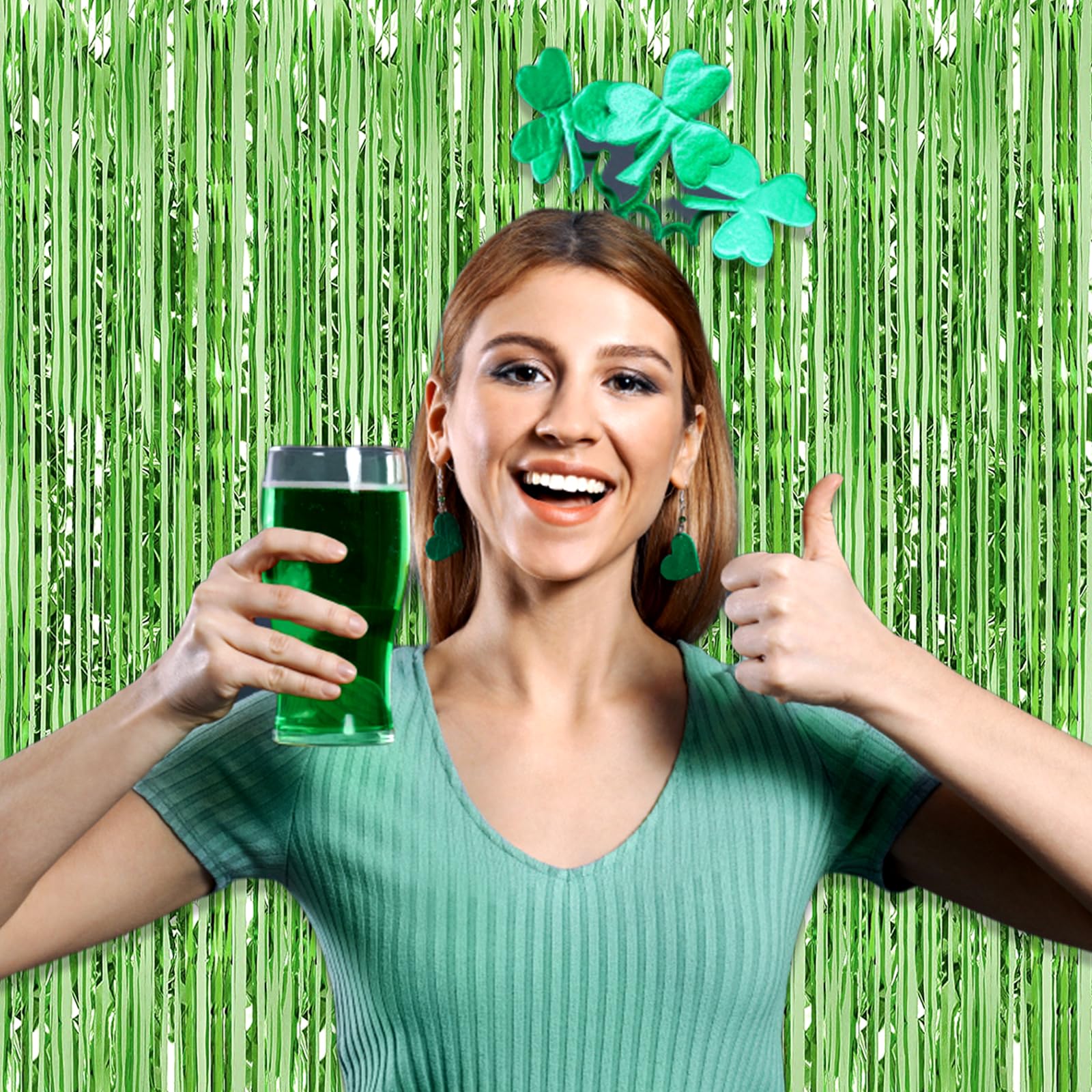 3 Pack Light Purple Foil Fringe Curtain Backdrop, 3.28Ft X 8.2Ft Metallic Tinsel Foil Fringe Streamer Curtains For Photo Booth,