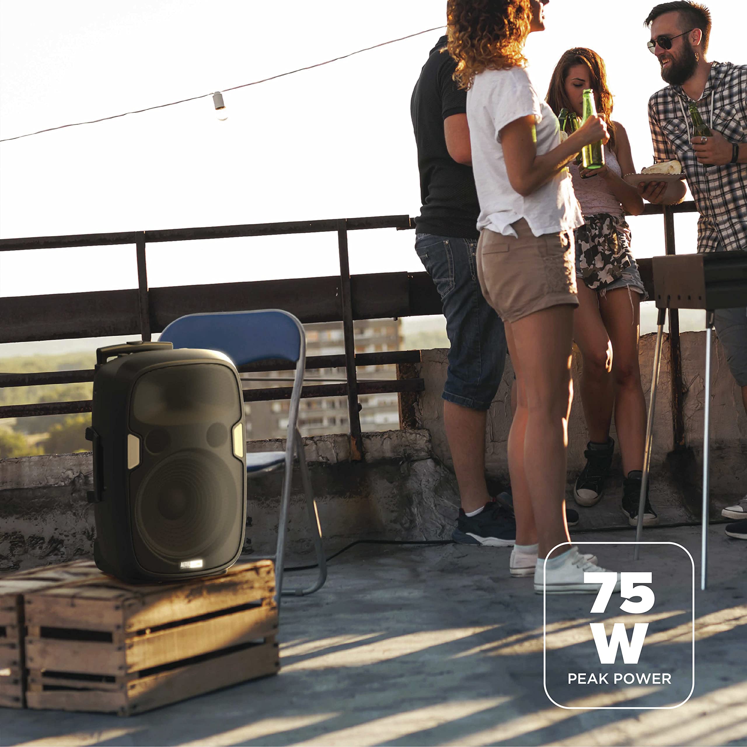 Altec Lansing Soundrover 75 Wireless Speaker 75W Bluetooth Speaker With A Long Lasting 10 Hour Battery, 50 Foot Range, Multi Led