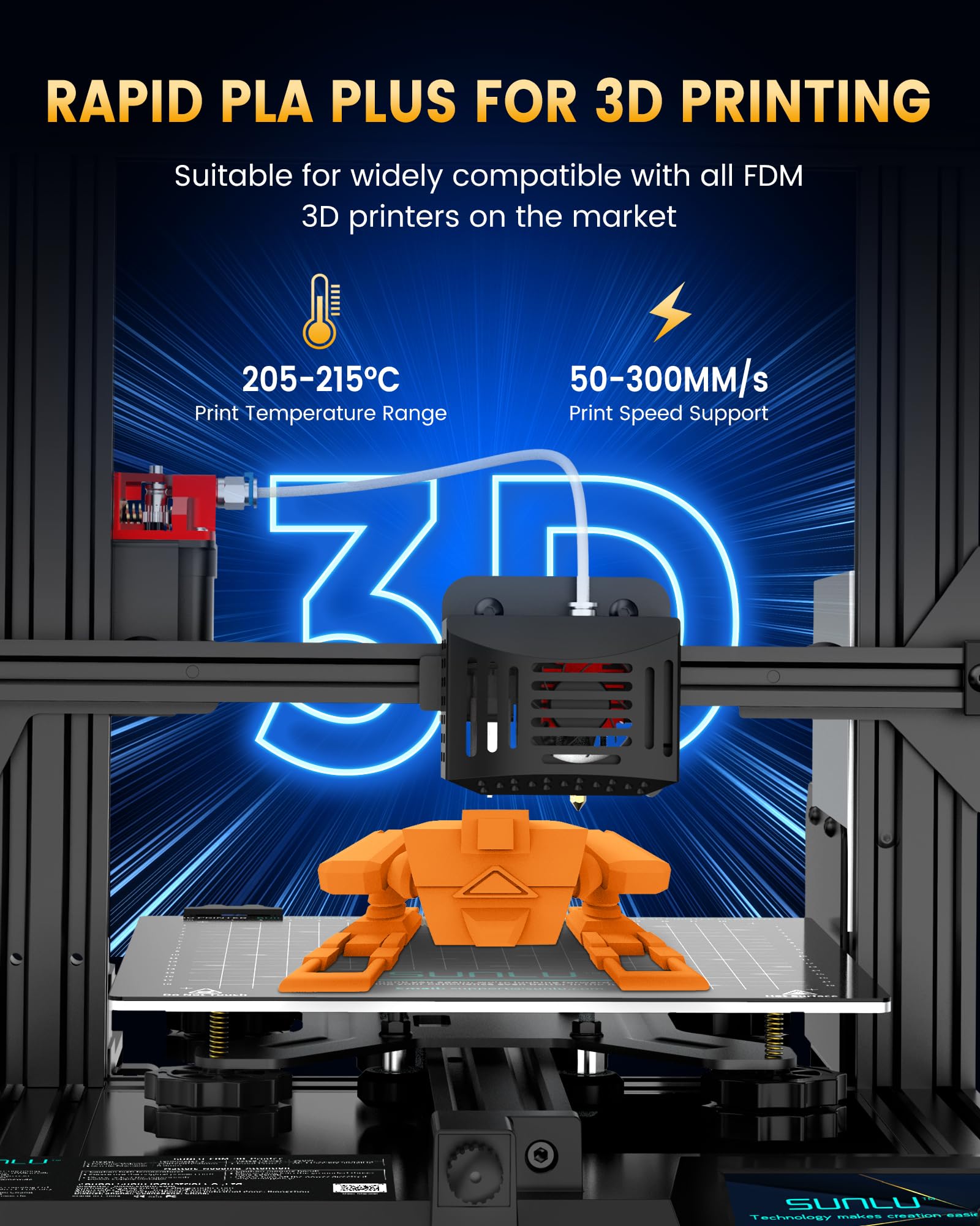 Sunlu Pla+2.0 3D Printer Filament 2Kg, Upgrade Pla+ Filament 1.75Mm, Tougher And Stronger, Dimensional Accuracy +/-0.02Mm, 1Kg P