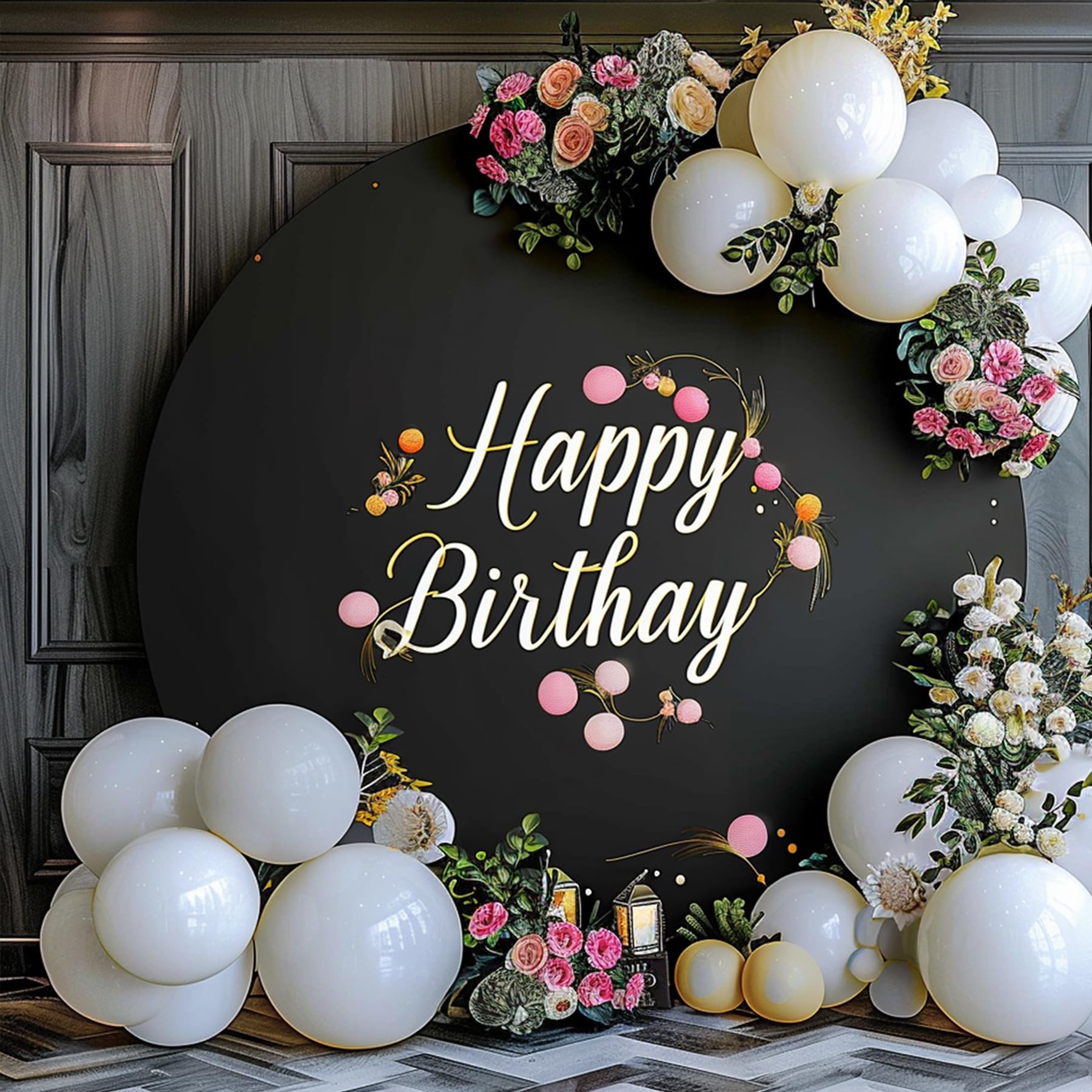 Haefoo 7.2Ft Black Round Backdrop Cover For 5 To 7.2Ft Circle Arch Stand   Adjustable Wrinkle Free Circle Backdrop Cover For Bir