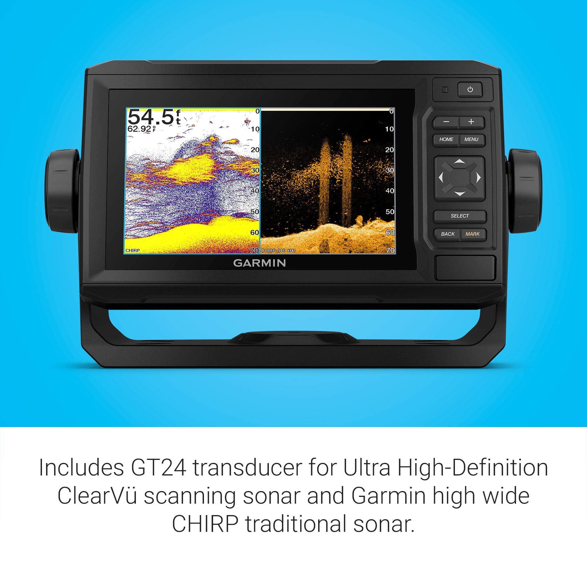 Garmin Echomap Uhd 63Cv, Keyed Chartplotter With U.S. Lakevu G3 And Gt24Uhd-Tm Transducer