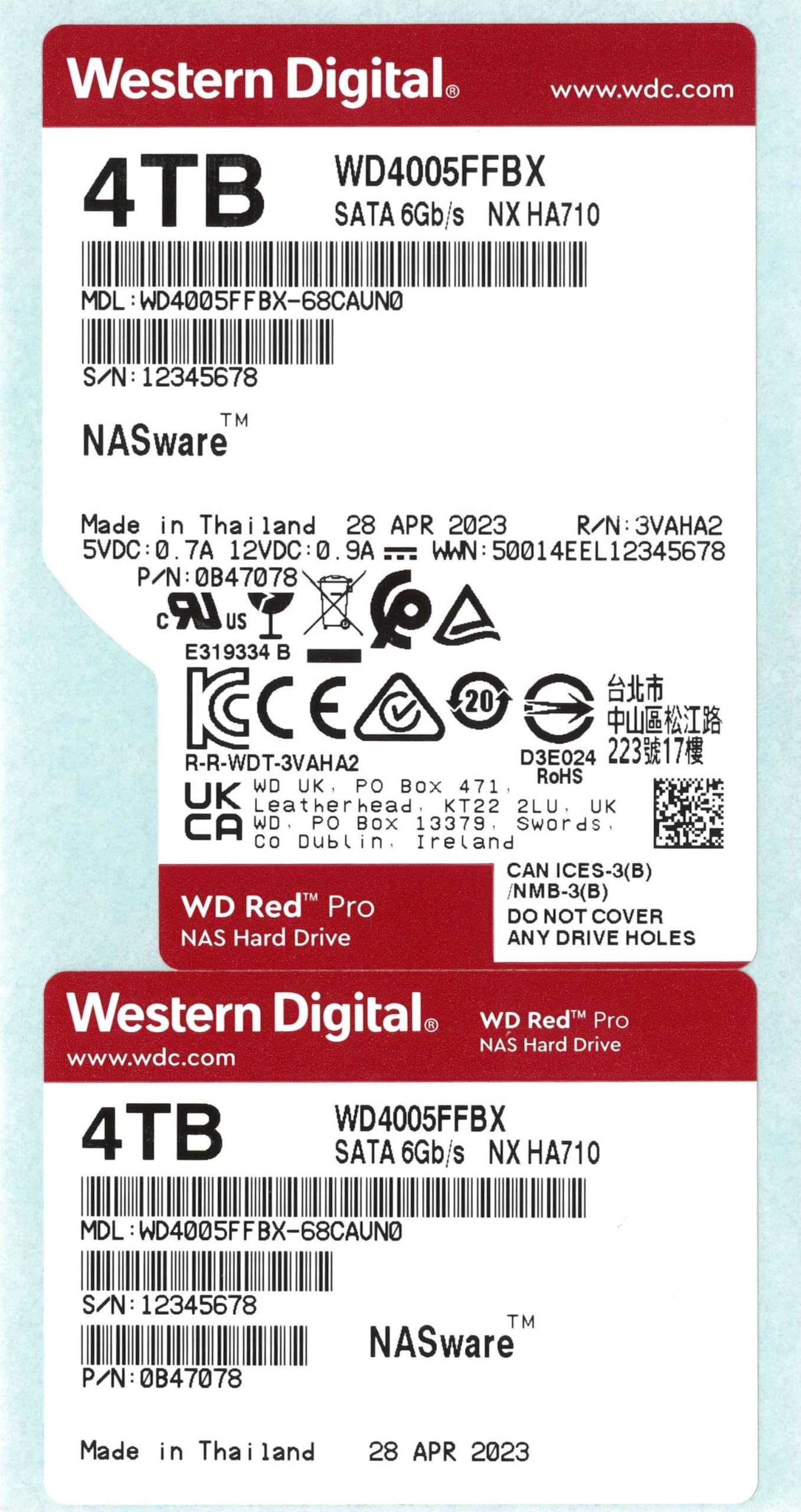 Western Digital 4Tb Wd Red Pro Nas Internal Hard Drive Hdd   7200 Rpm, Sata 6 Gb/S, Cmr, 256 Mb Cache, 3.5''   Wd4005Ffbx