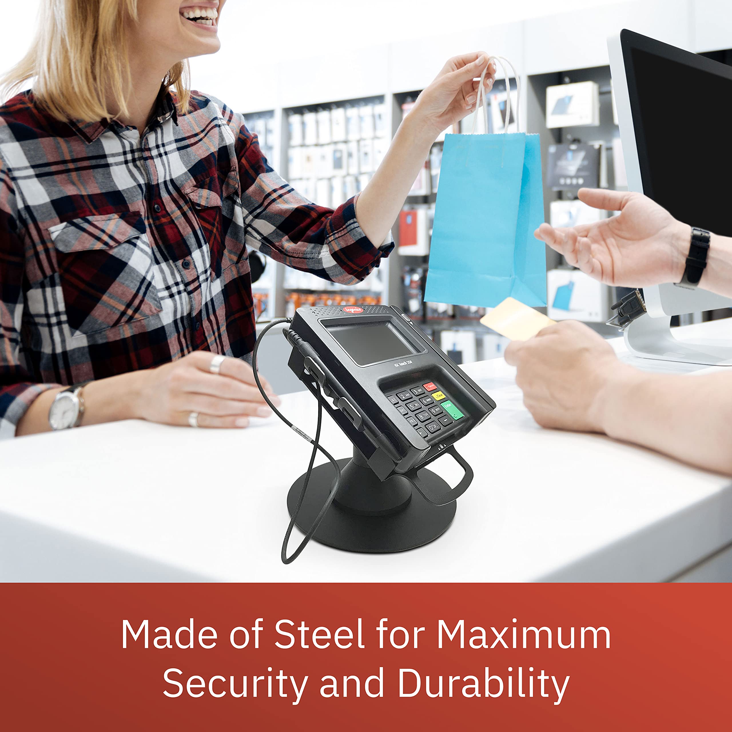 Discount Credit Card Supply Dccstands Ingenico Isc 250 Freestanding Terminal Stand With Round Plate