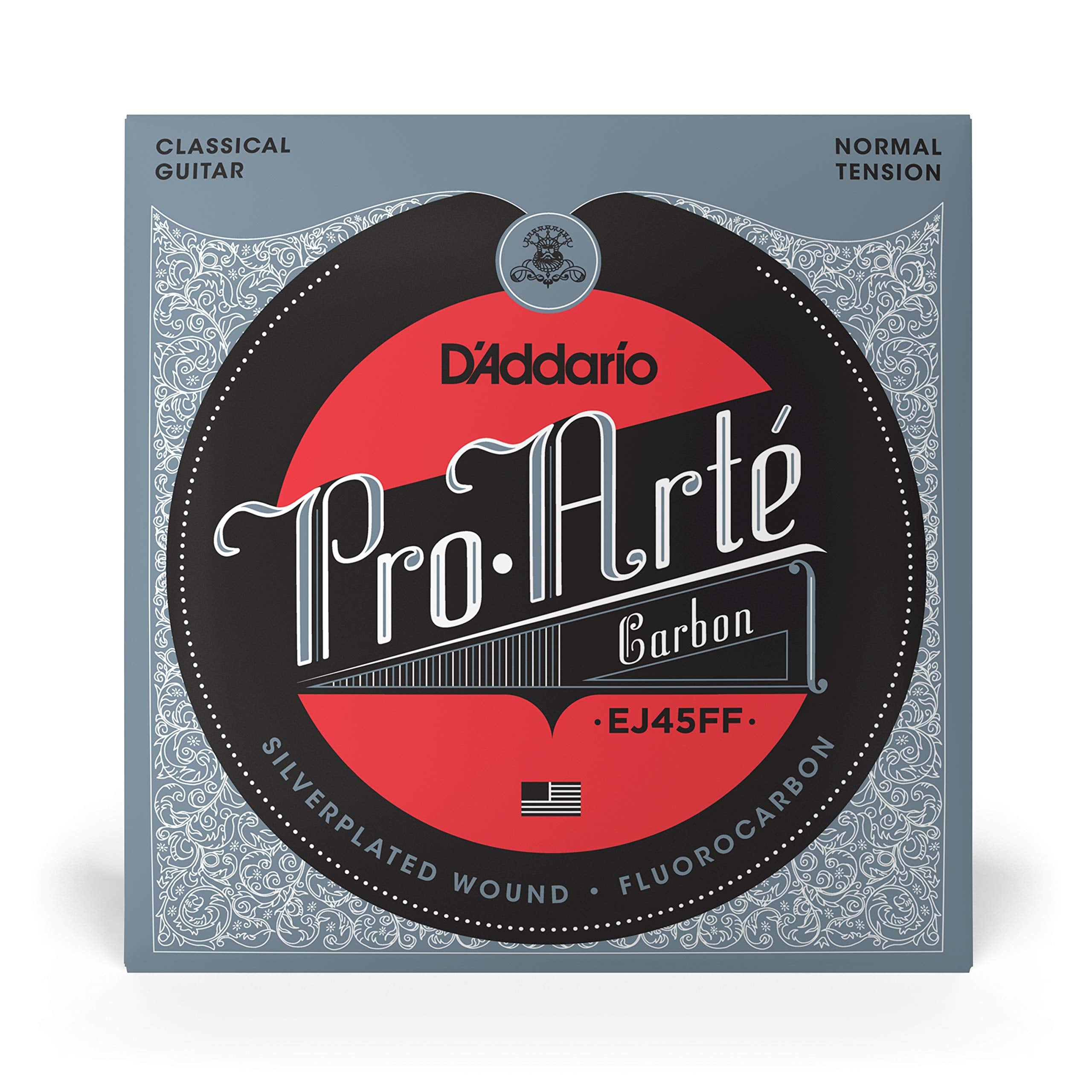 Daddario Guitar Strings - Pro-Arte Classical Guitar Strings - Ej45Ff Carbon Strings - Silver Plated Wrap, Composite Dynacore, C